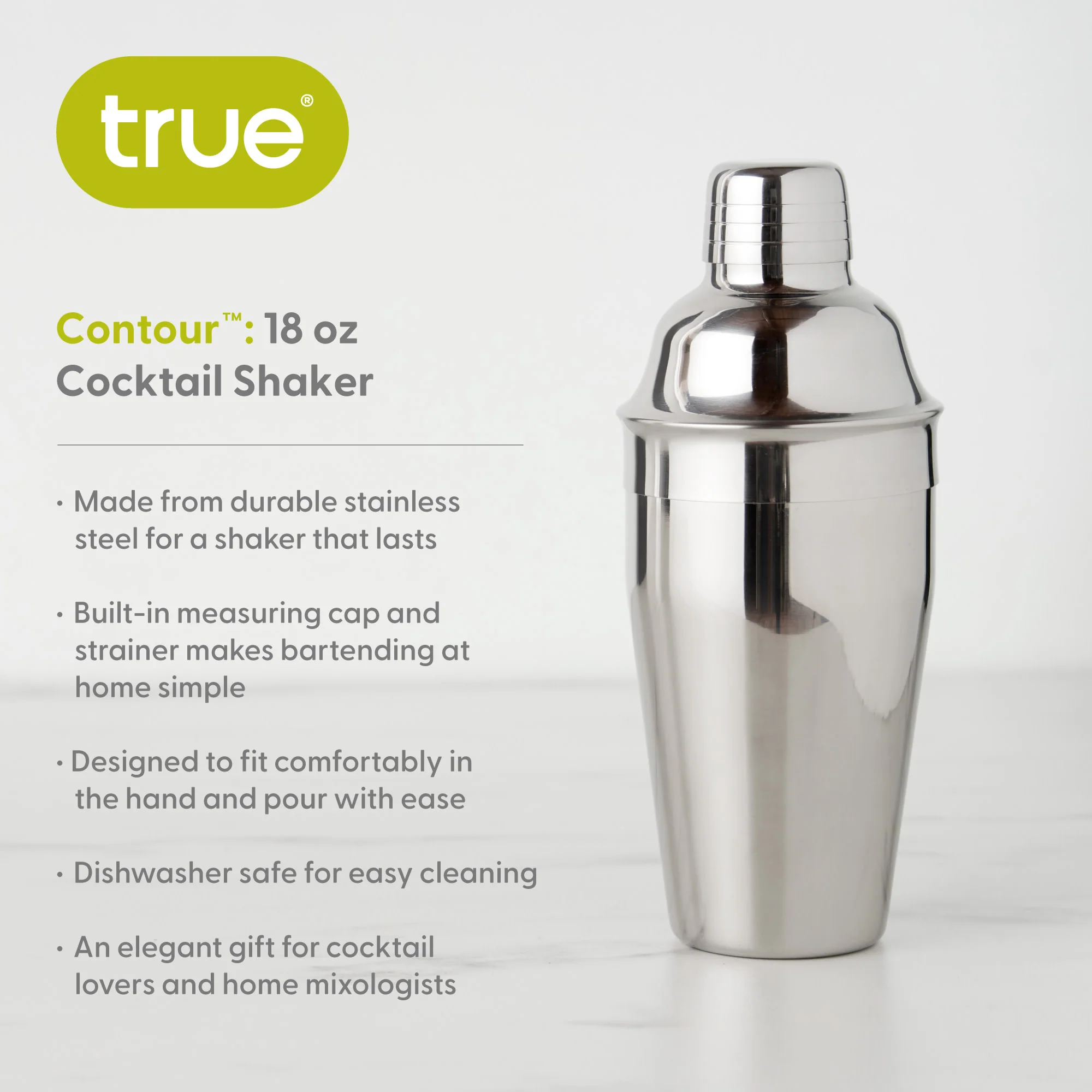 Contour 18 oz Cocktail Shaker in Stainless Steel - Image 7