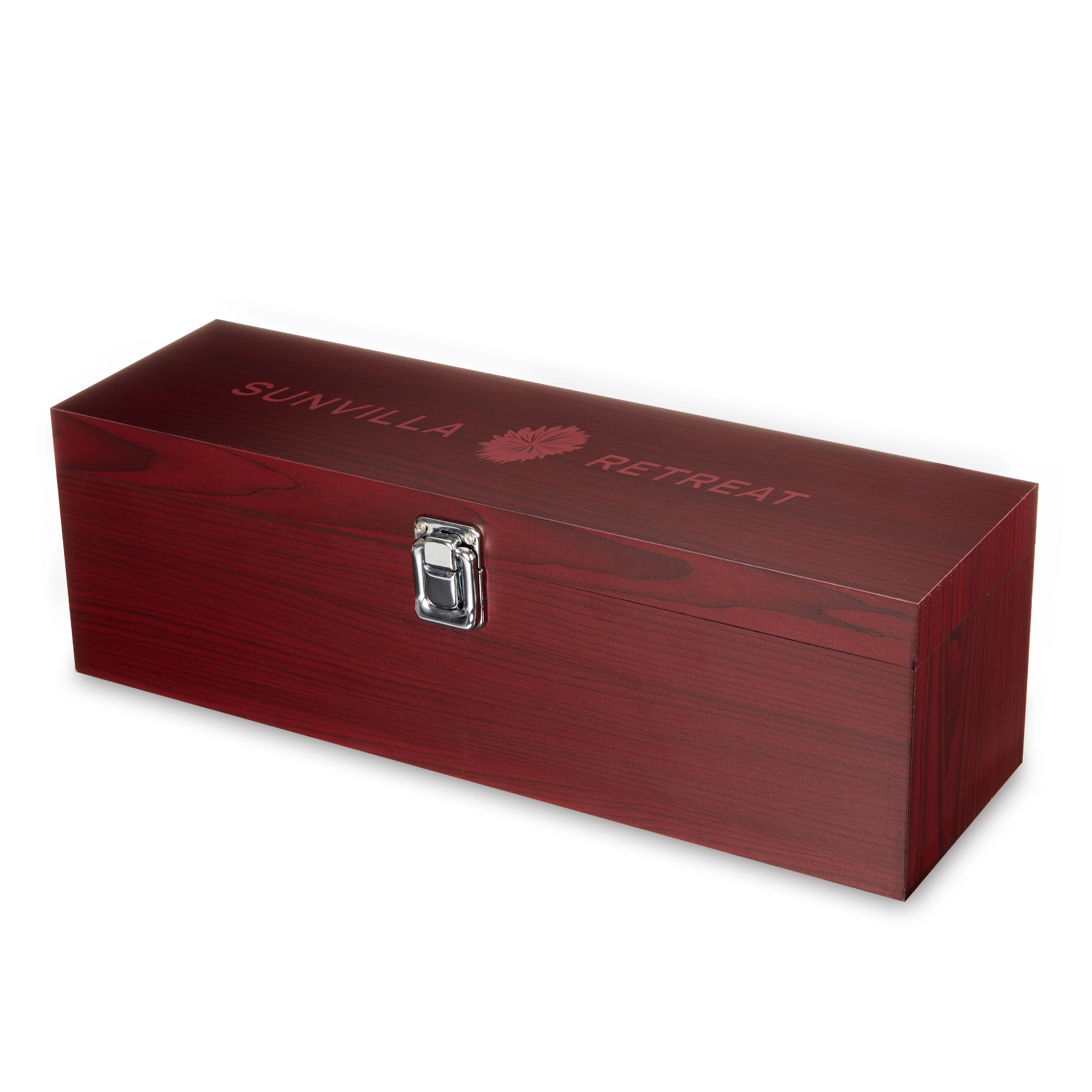 Cherry Single Bottle Box & Wine Tool Gift Set - Image 3
