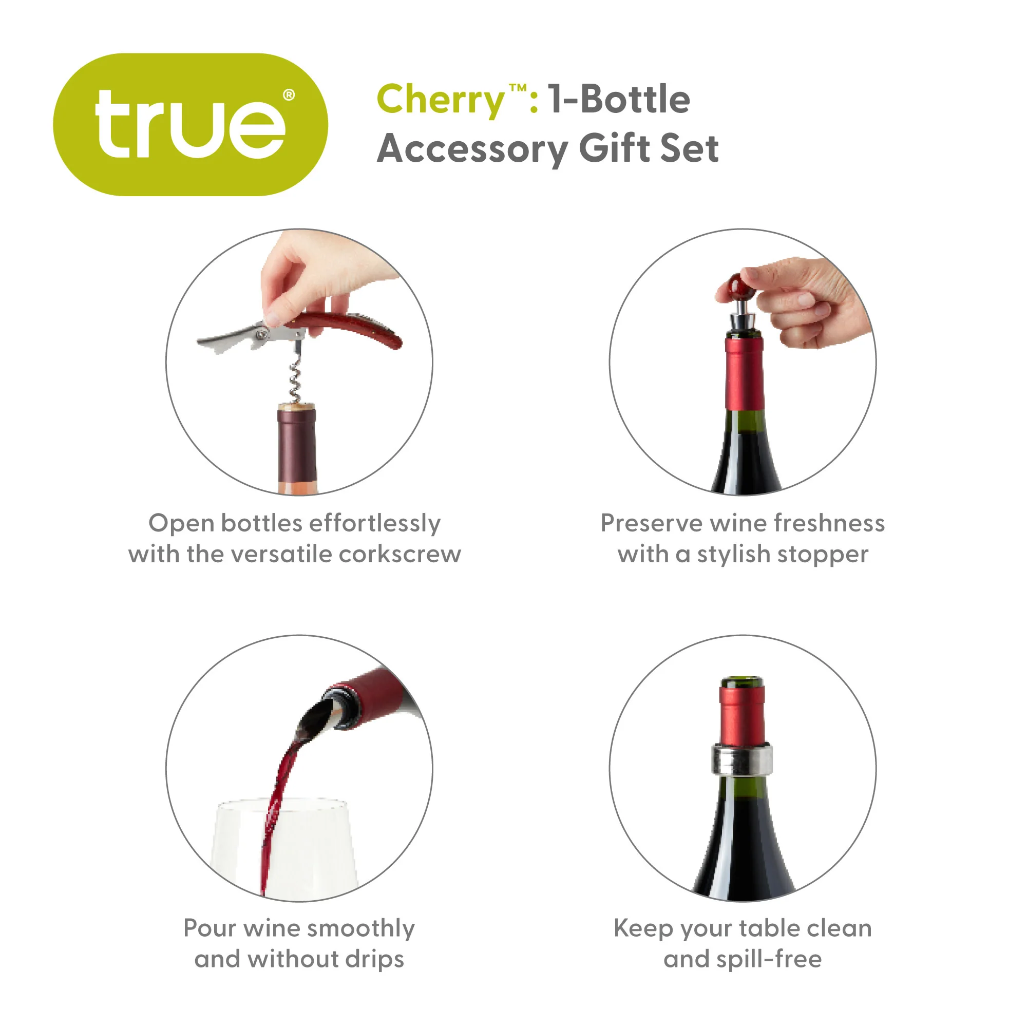 Cherry Single Bottle Box & Wine Tool Gift Set - Image 8