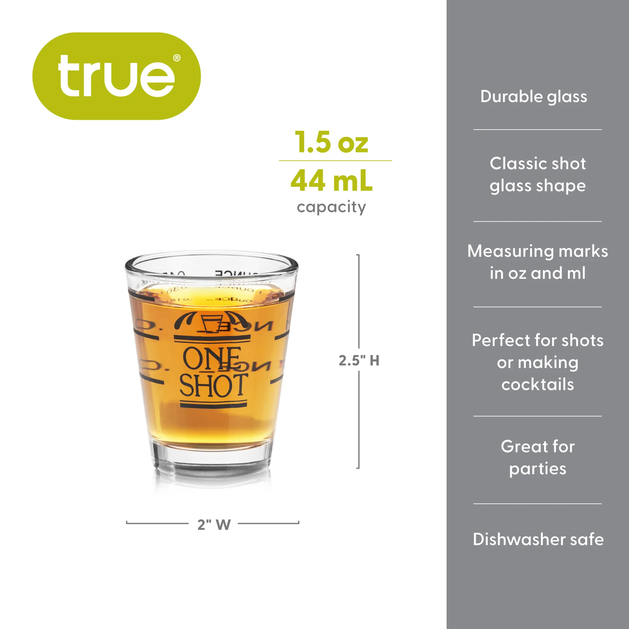 Bullseye 1.5 oz Measured Shot Glass, Bulk - Image 3