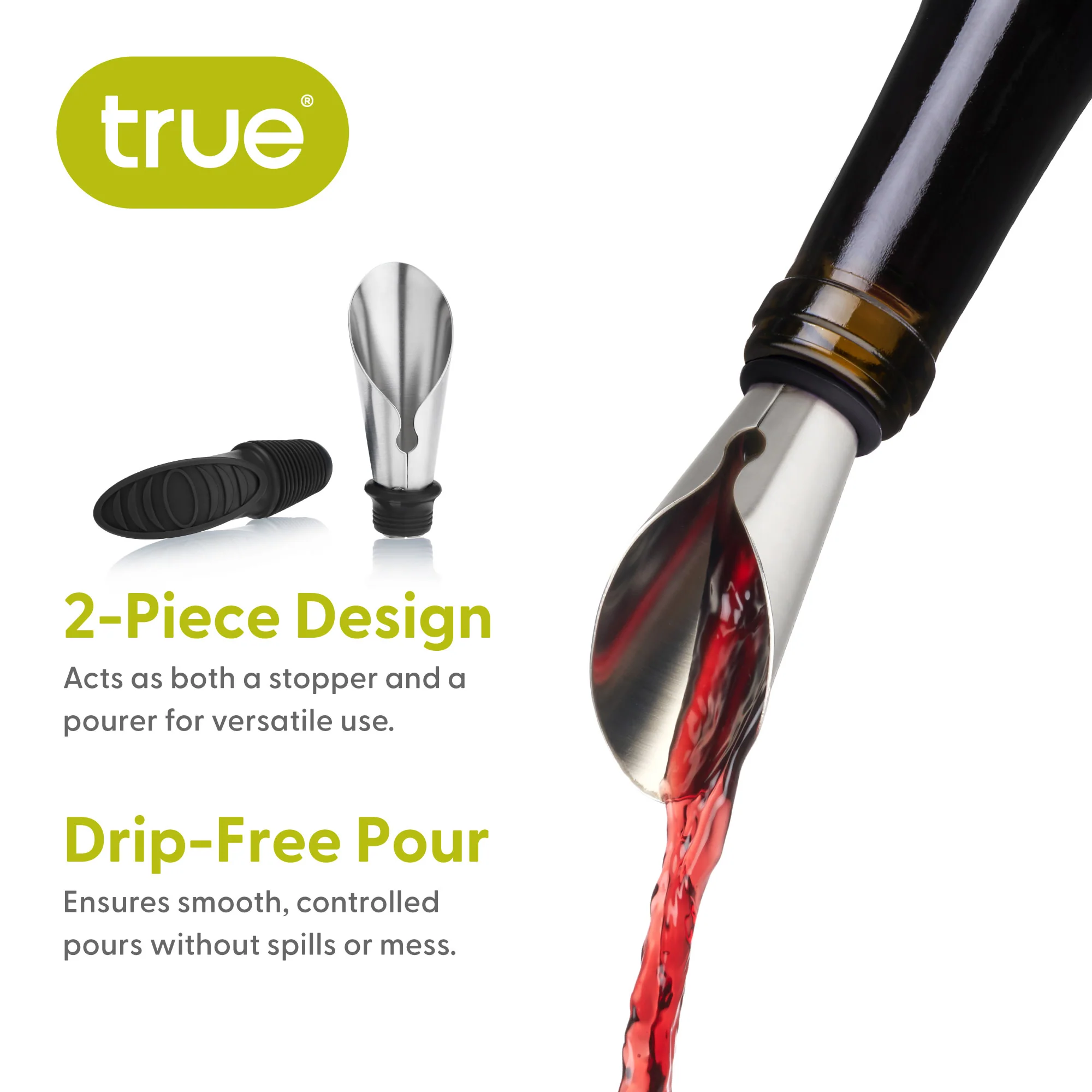 Duo Bottle Stopper and Pourer in Black - Image 7