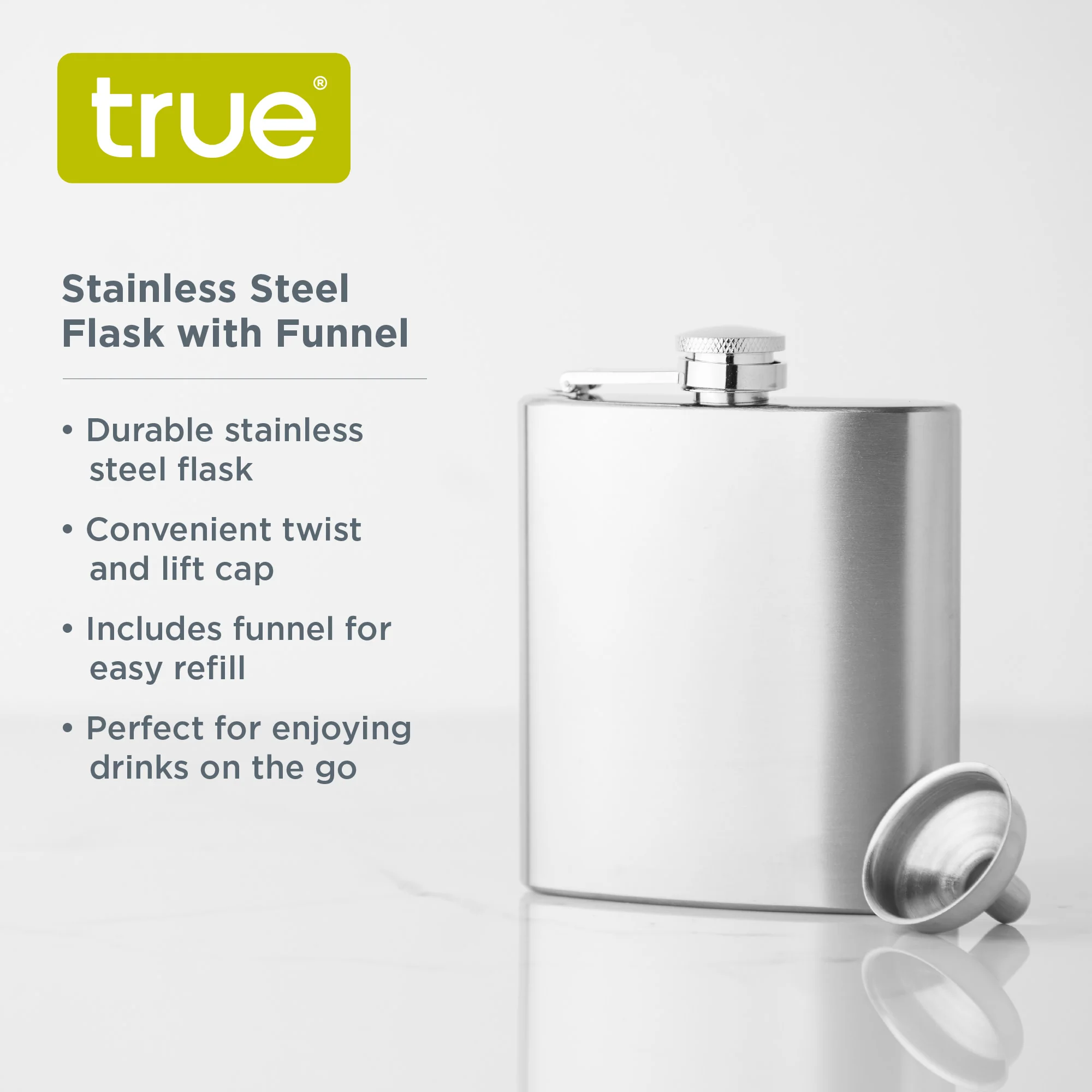 Trueflask 6 oz Stainless Steel Flask - Image 5