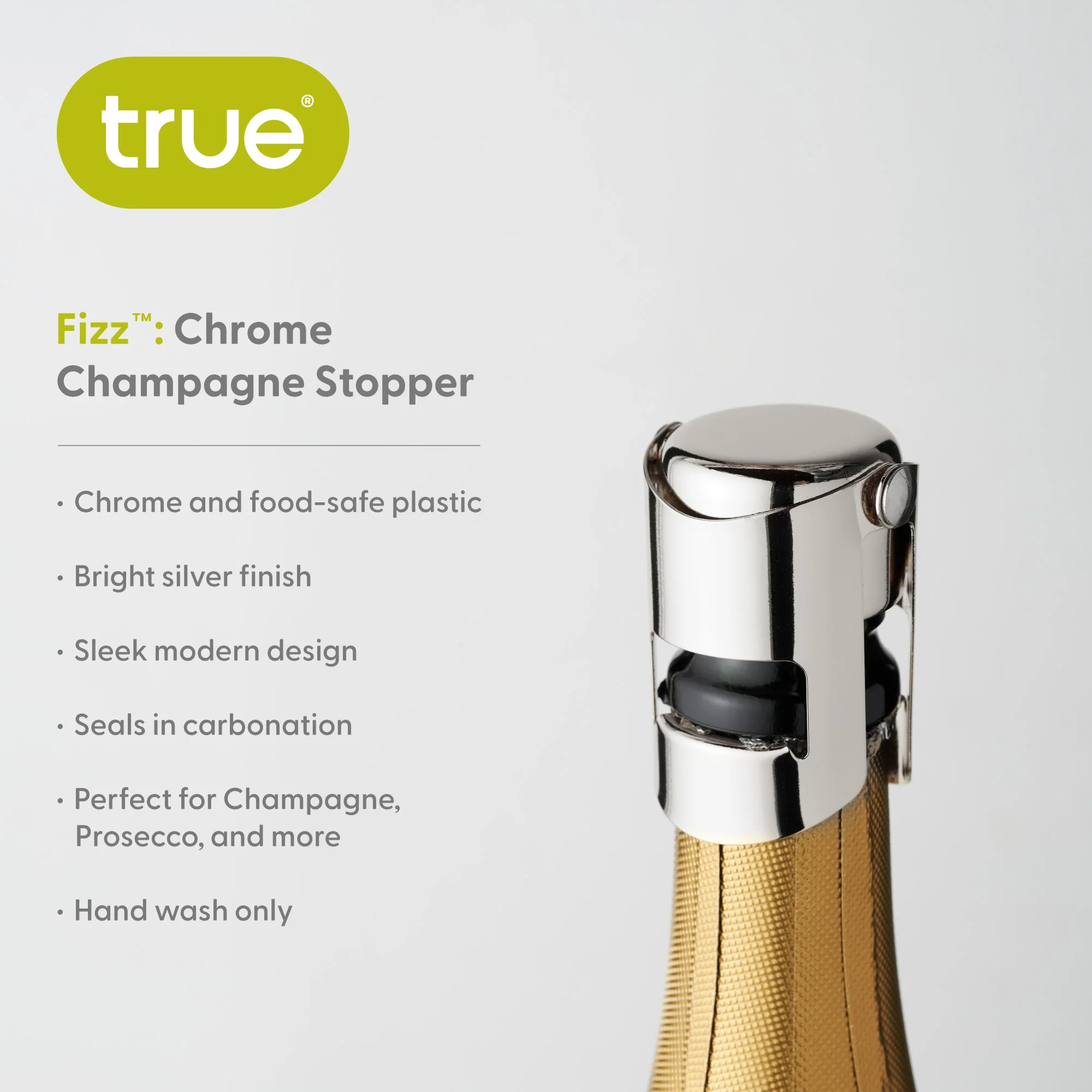 Fizz Champagne Stopper in Chrome - Image 6