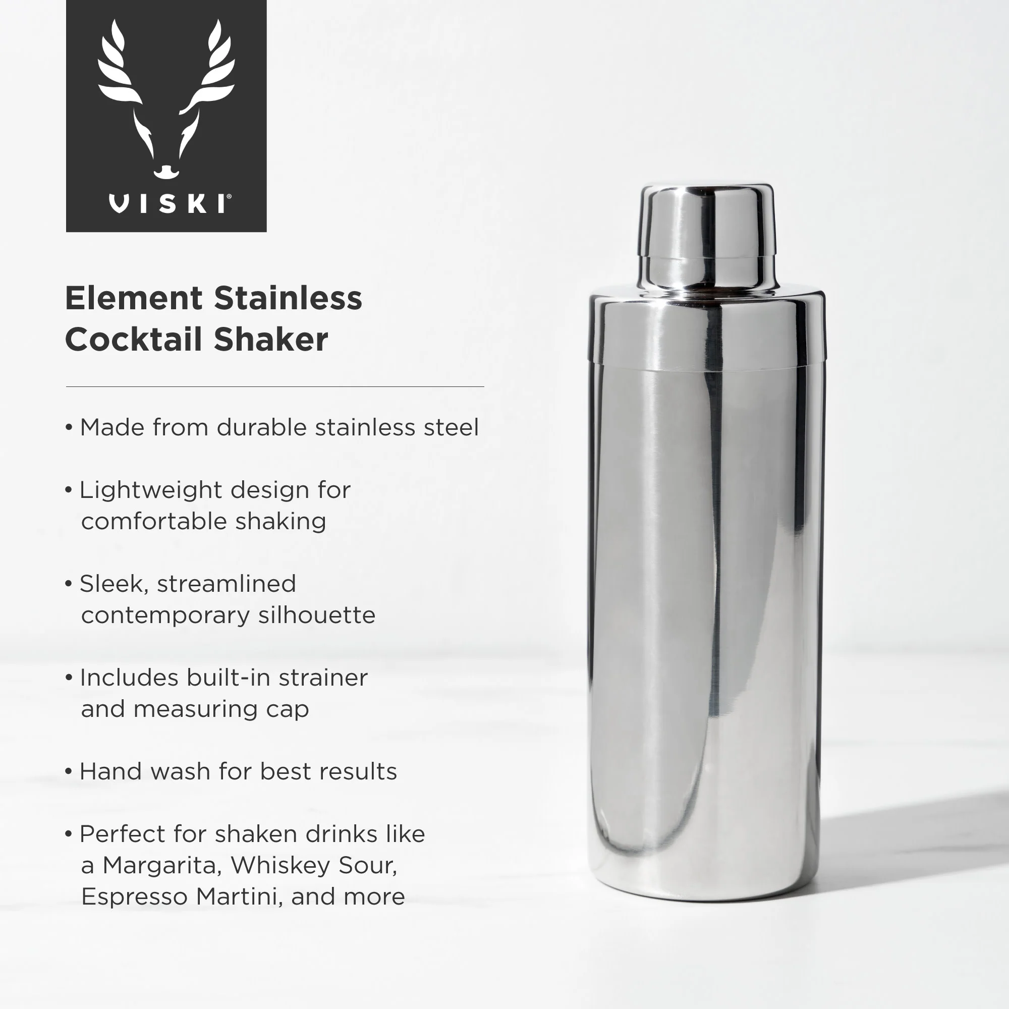Harrison Element Cocktail Shaker in Stainless Steel - Image 7