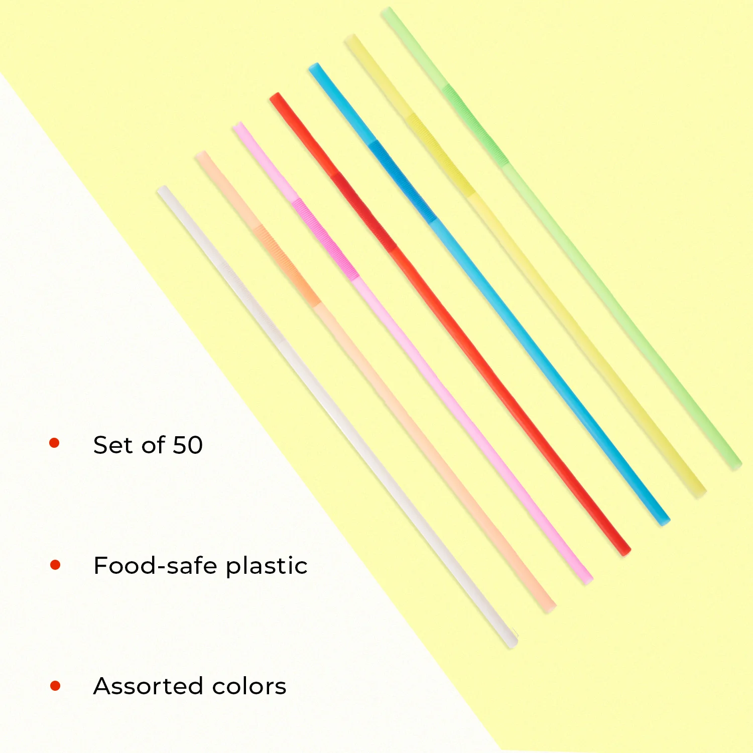 Savoy Ultra Bendy Straws in Assorted Colors, Set of 50 - Image 6