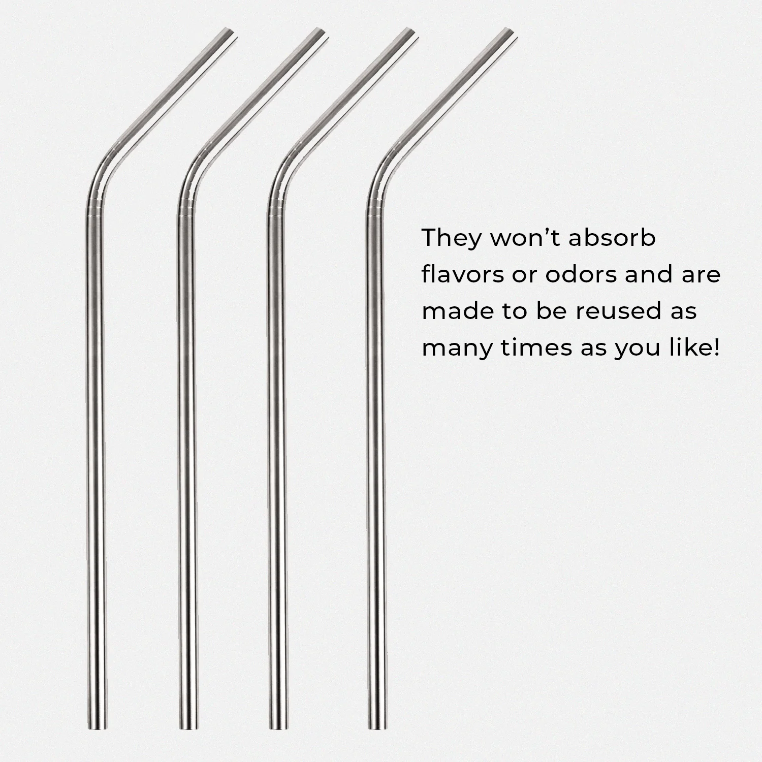 Savoy Straws in Stainless Steel, Set of 4 - Image 5