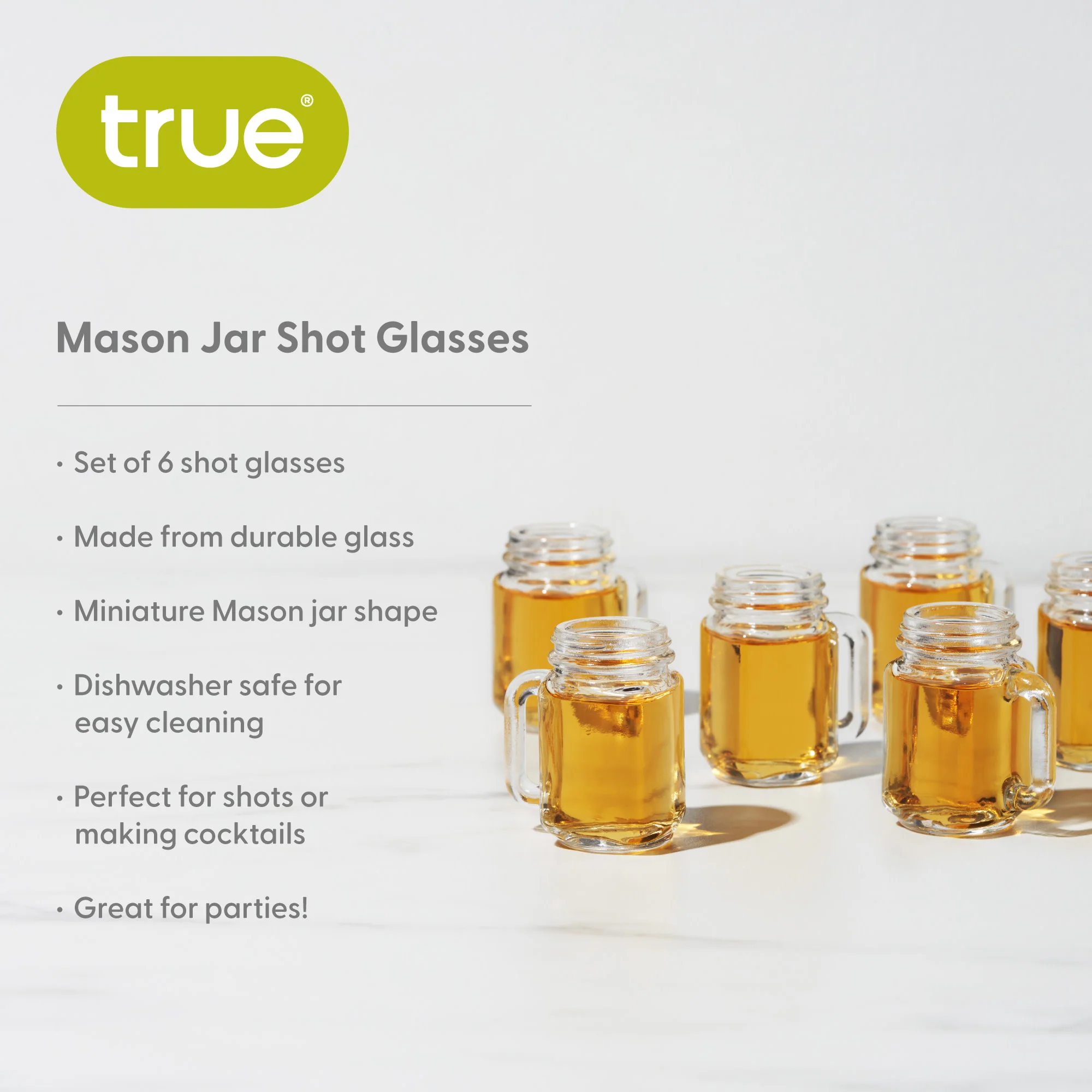 Mason Jar 1 oz Shot Glasses, Set of 6 - Image 7