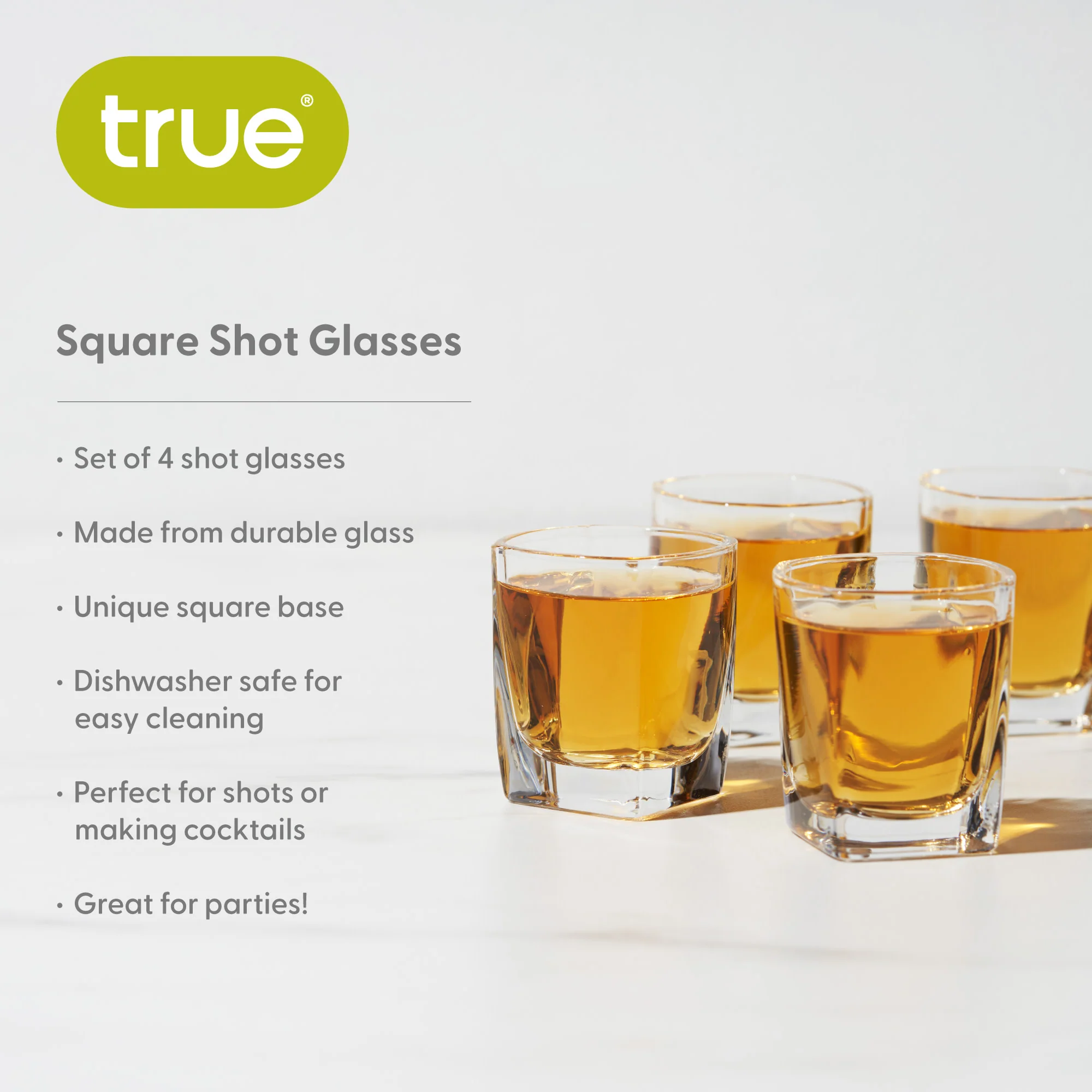 Square 1.5 oz Shot Glasses, Set of 4 - Image 7