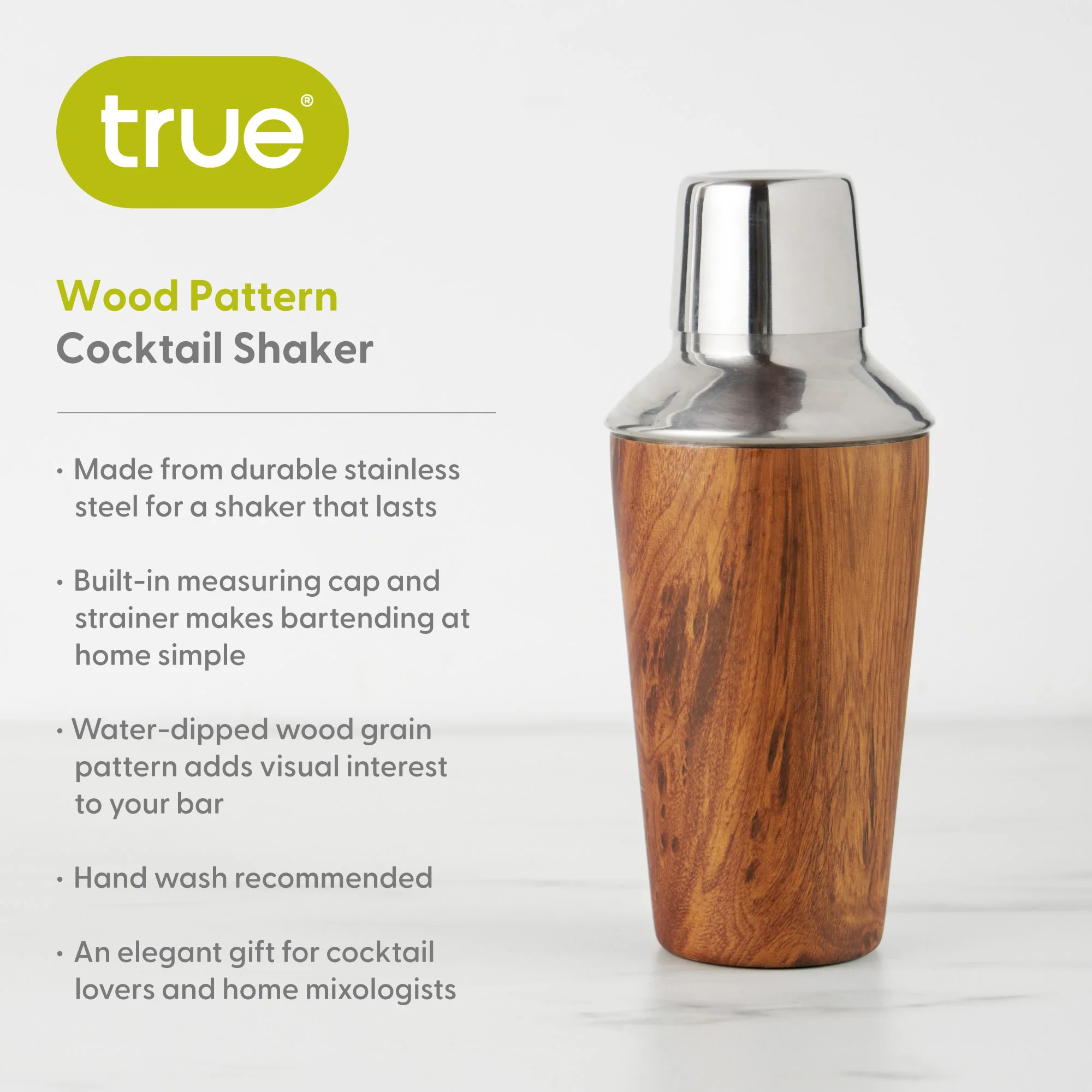 Wood Pattern 20 oz Cocktail Shaker - Image 7