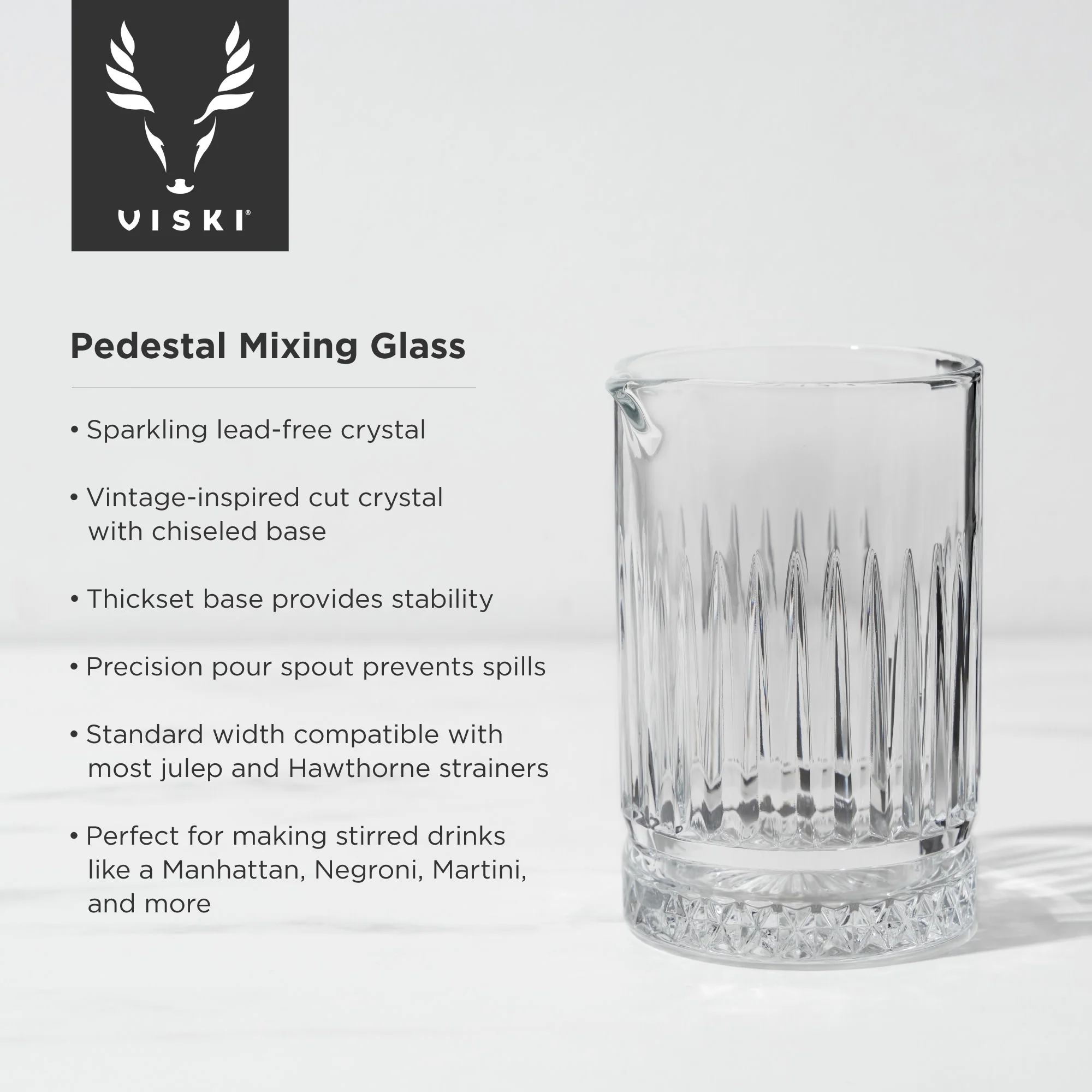 Pedestal Crystal Mixing Glass - Image 7