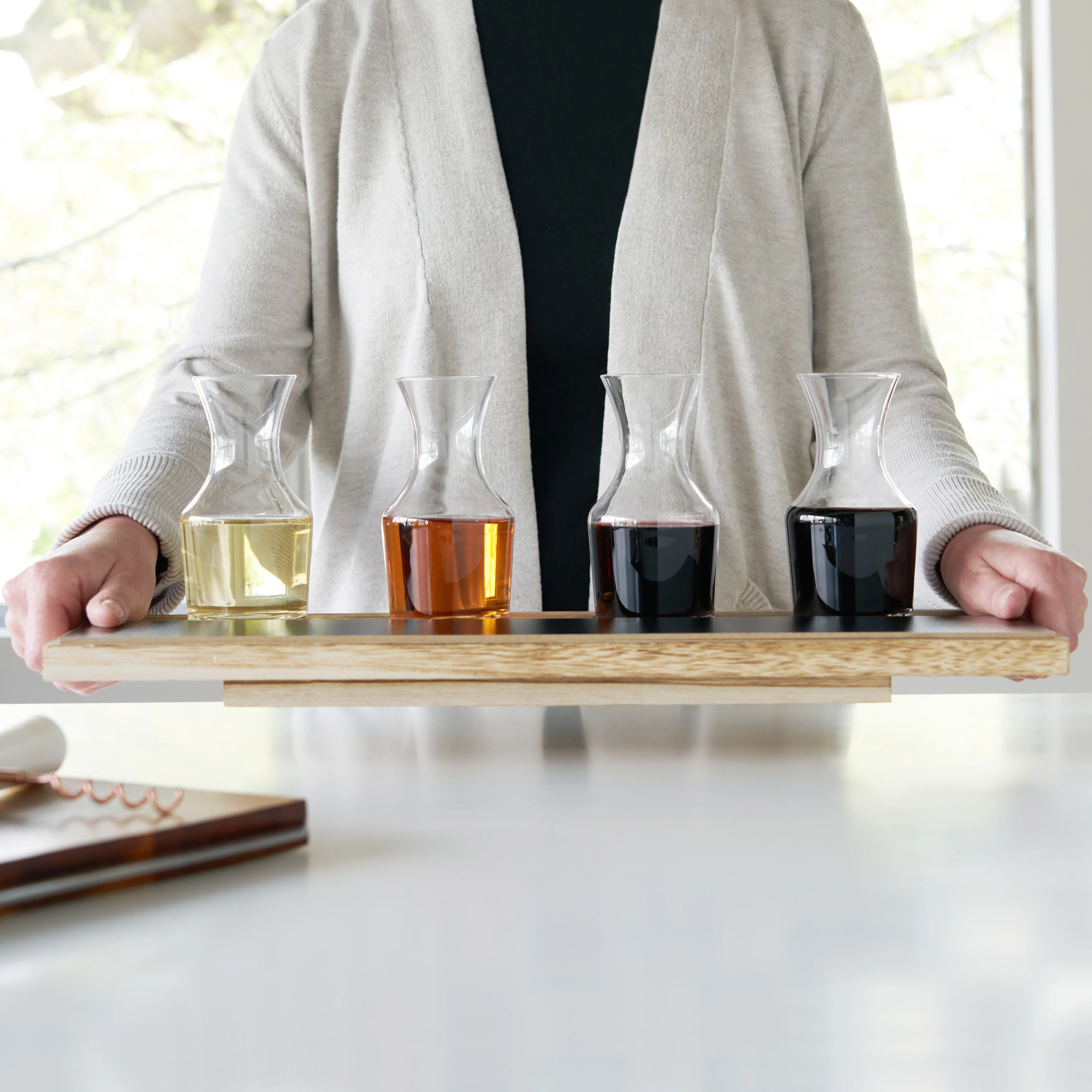 Wine Flight Serving Board and Carafe Set - Image 5
