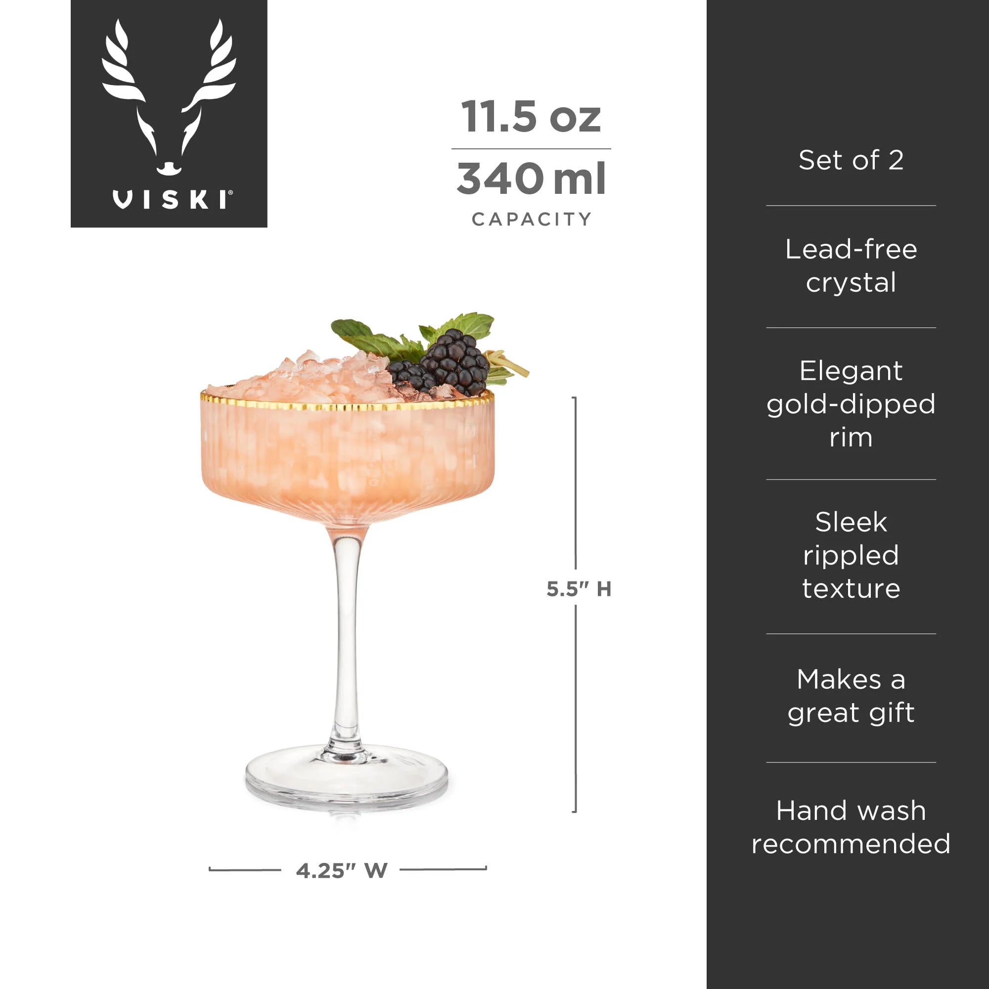 Meridian Crystal Coupe Glasses, Set of 2 - Image 8