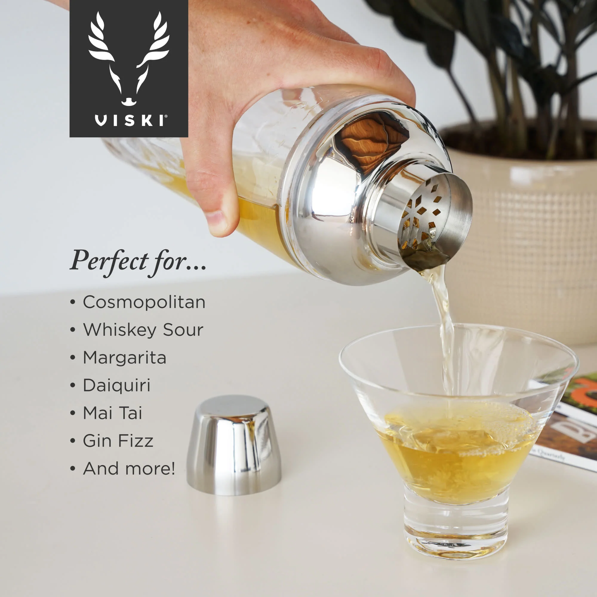 Admiral Crystal Cocktail Shaker in Stainless Steel - Image 8