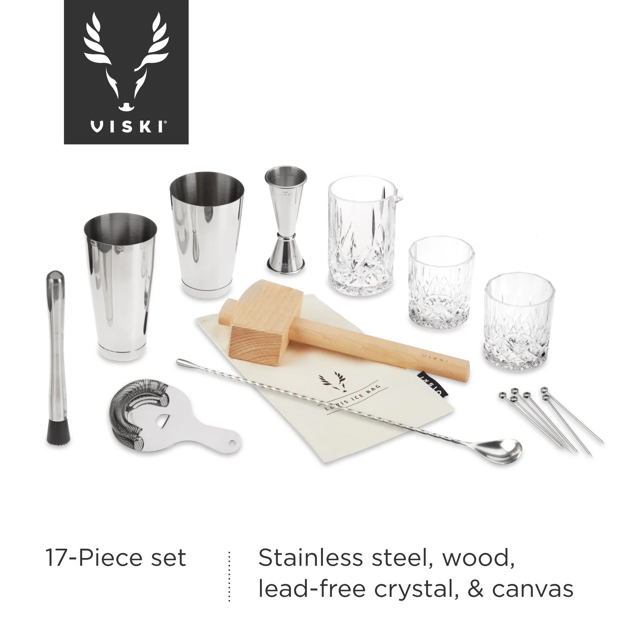 17-Piece Barware Set in Stainless Steel - Image 6