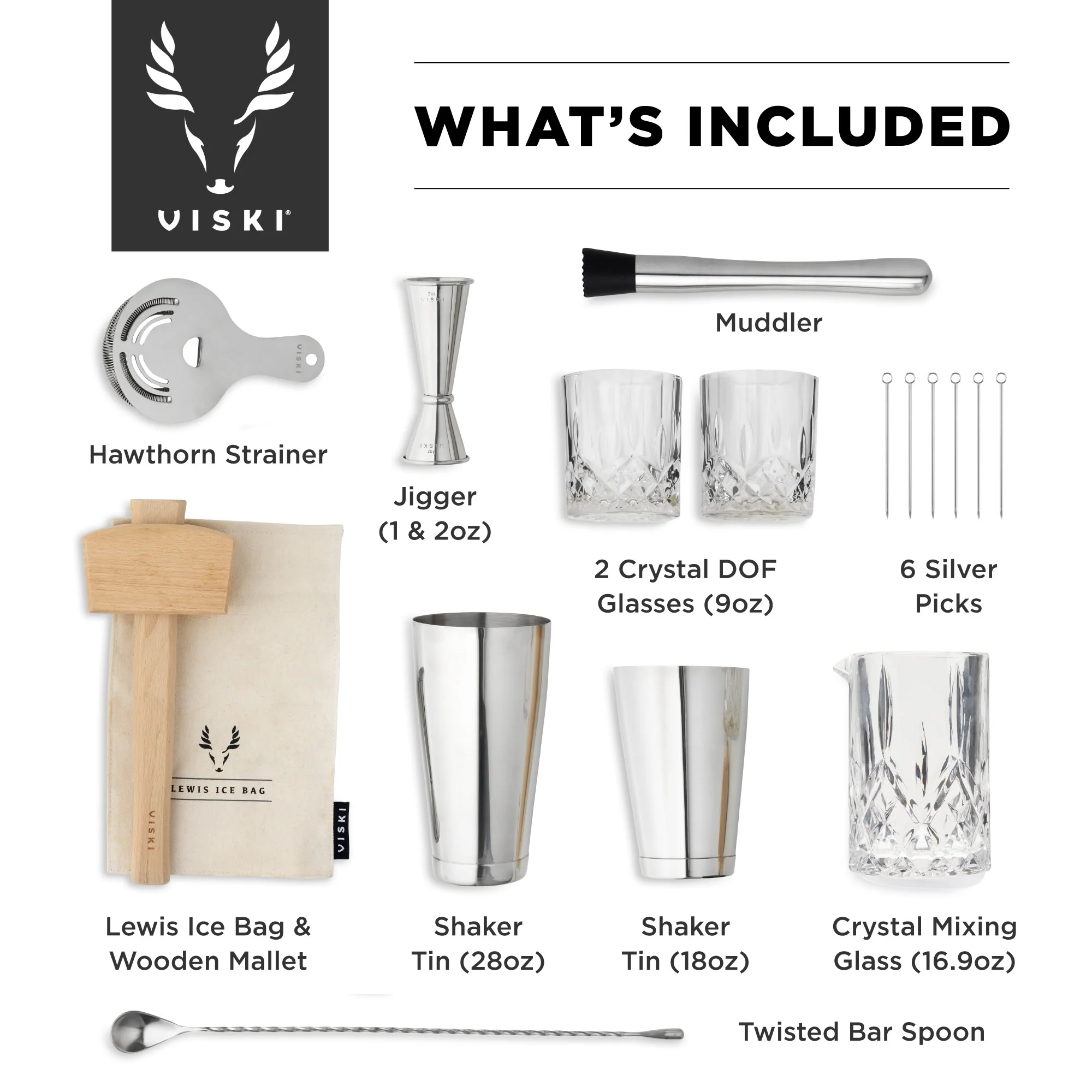 17-Piece Barware Set in Stainless Steel - Image 7