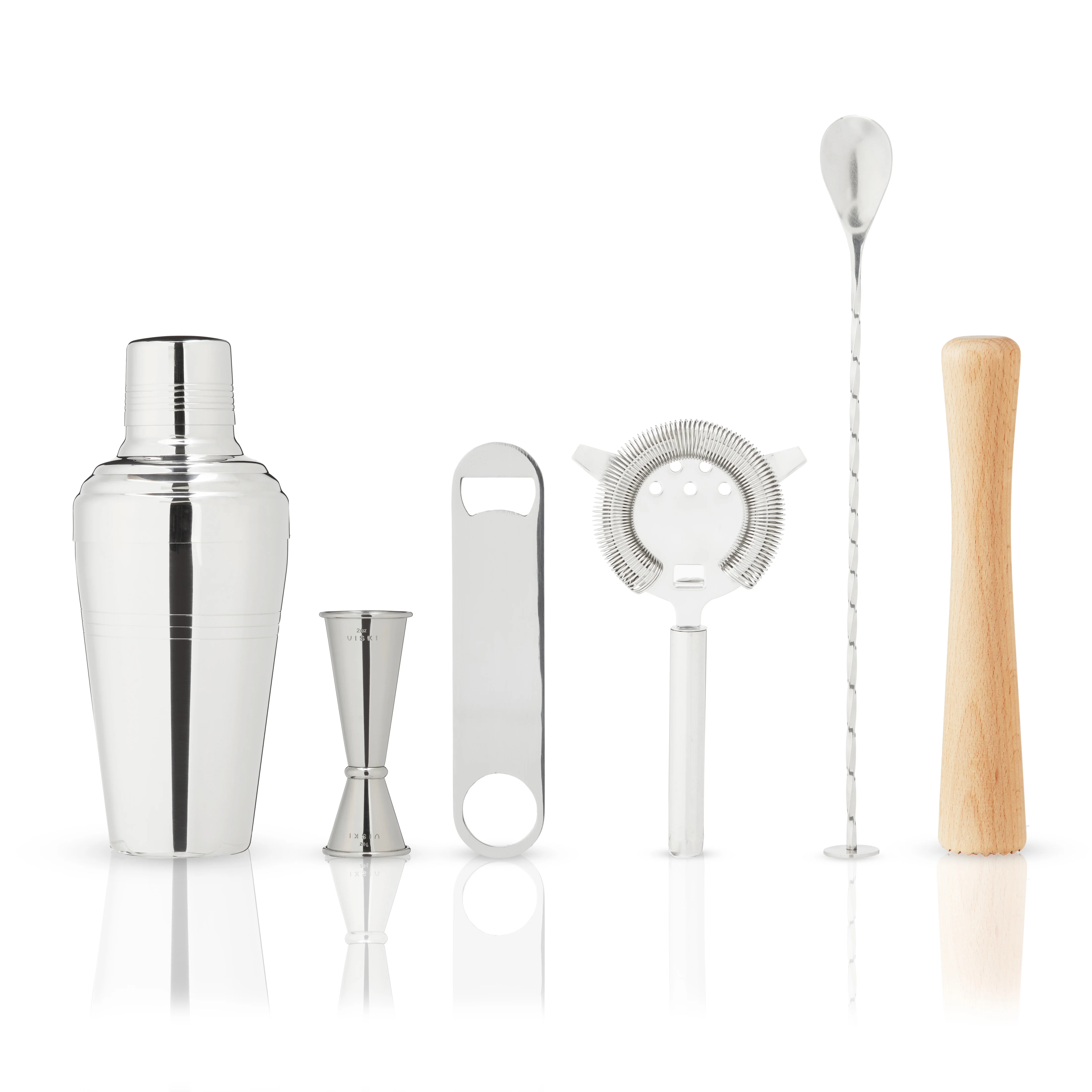 6-Piece Travel Barware Set in Stainless Steel with Canvas Bag - Image 3