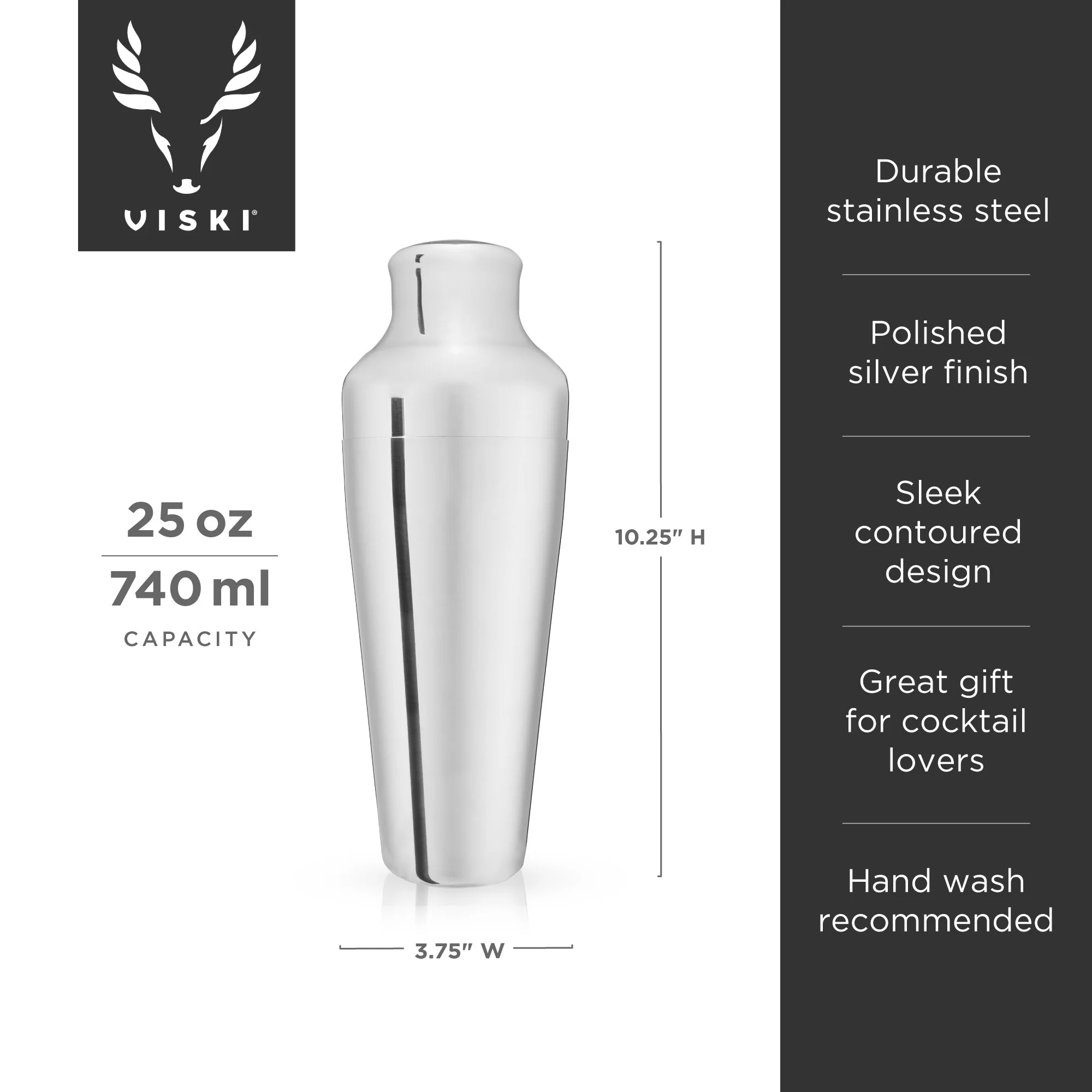 Harrison Parisian Cocktail Shaker in Stainless Steel - Image 8