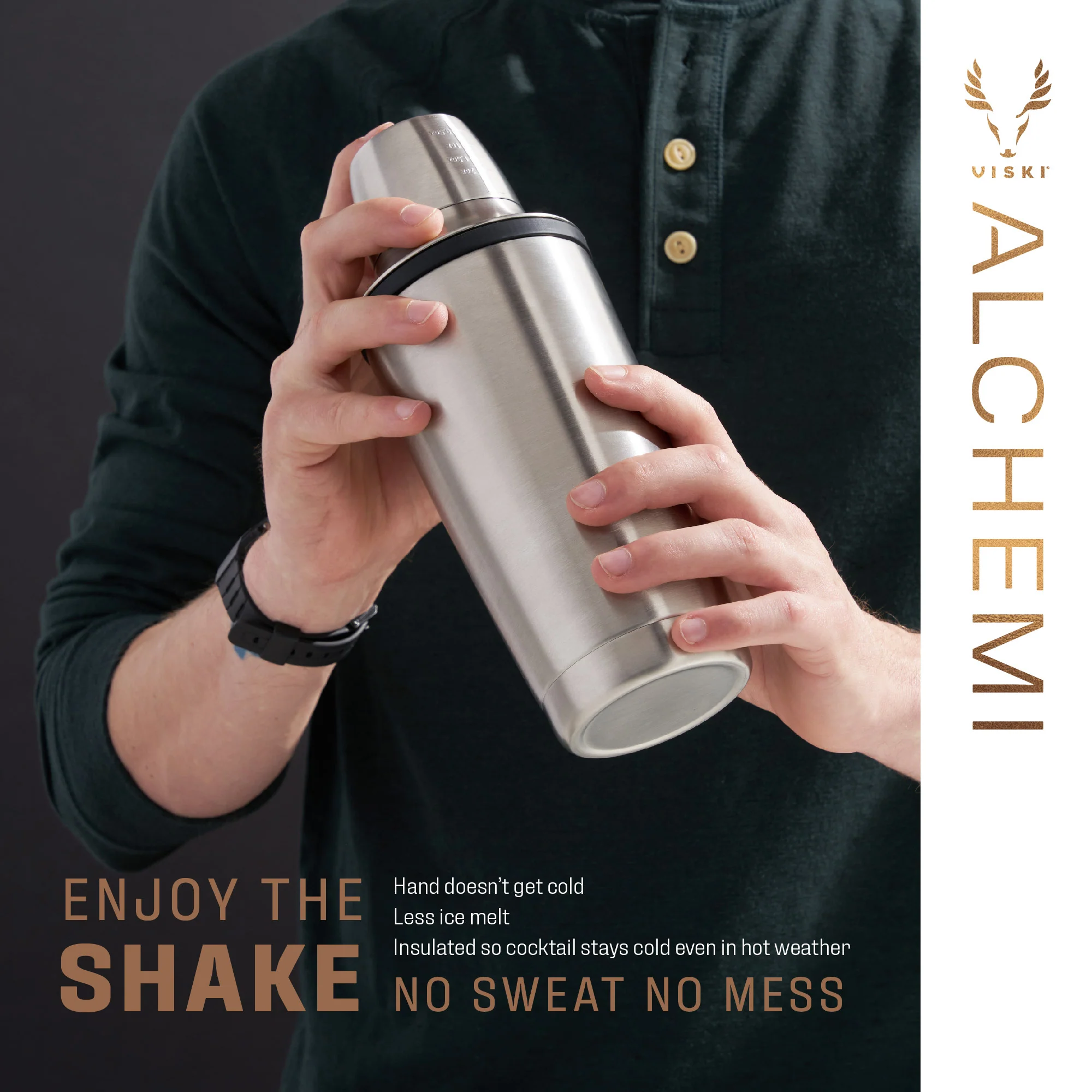Alchemi Vacuum Insulated Cocktail Shaker in Stainless Steel - Image 8
