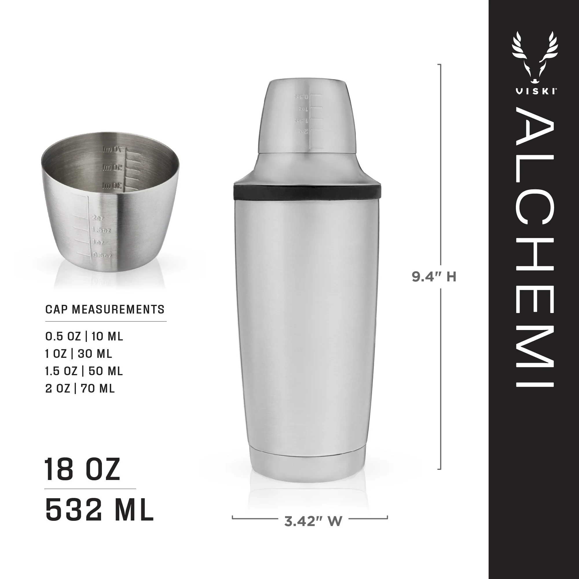 Alchemi Vacuum Insulated Cocktail Shaker in Stainless Steel - Image 9