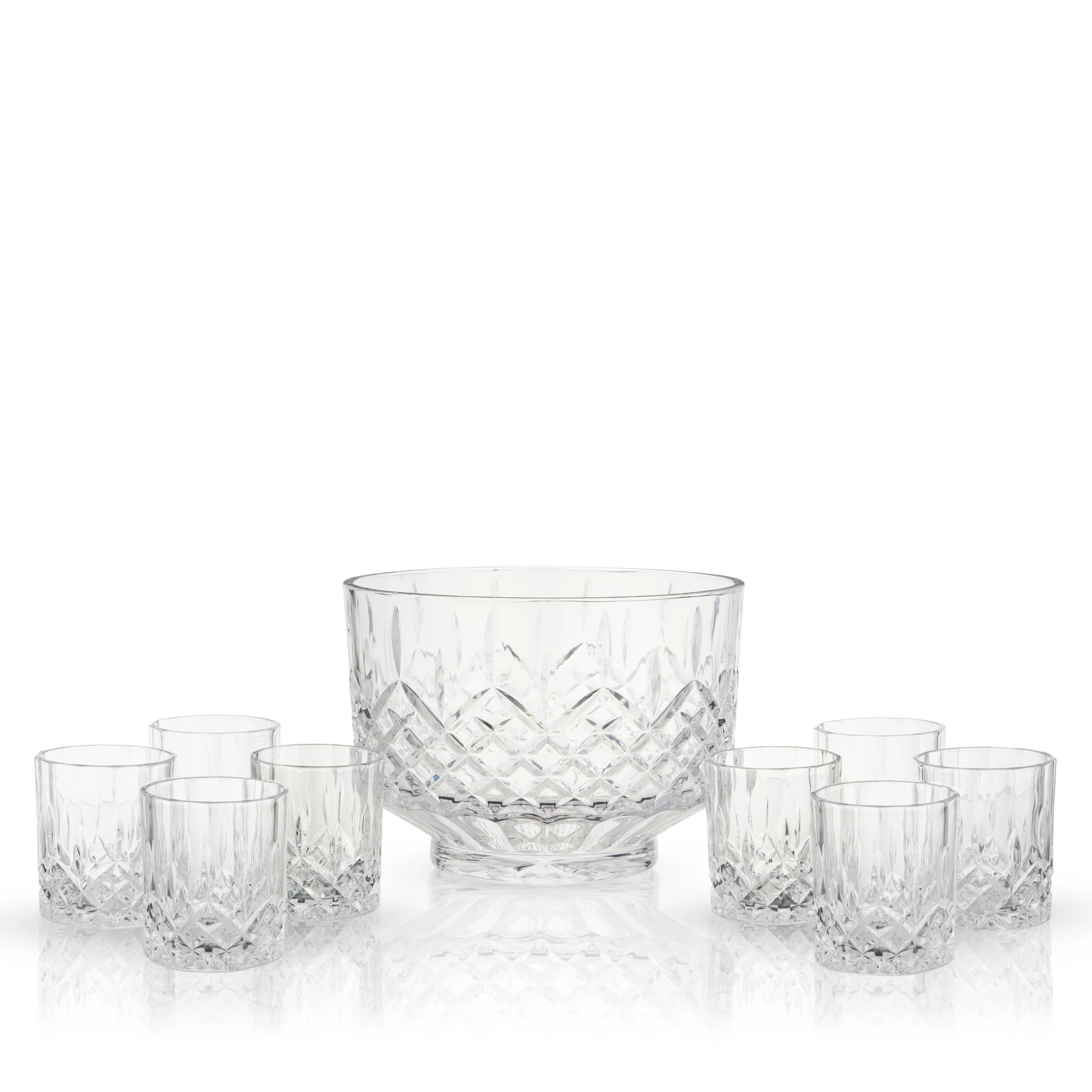 Admiral Crystal 9-Piece Punch Bowl & Tumbler Set - Image 3
