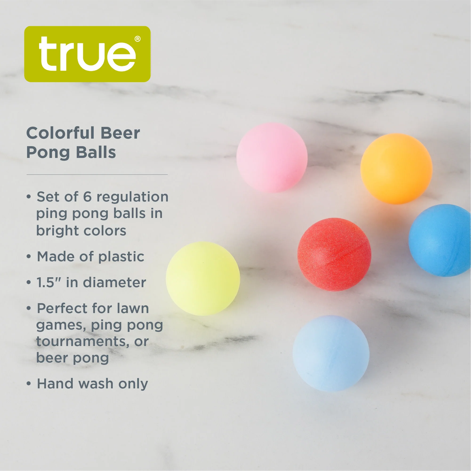 Party Beer Pong Balls in Assorted Colors, 6ct - Image 5