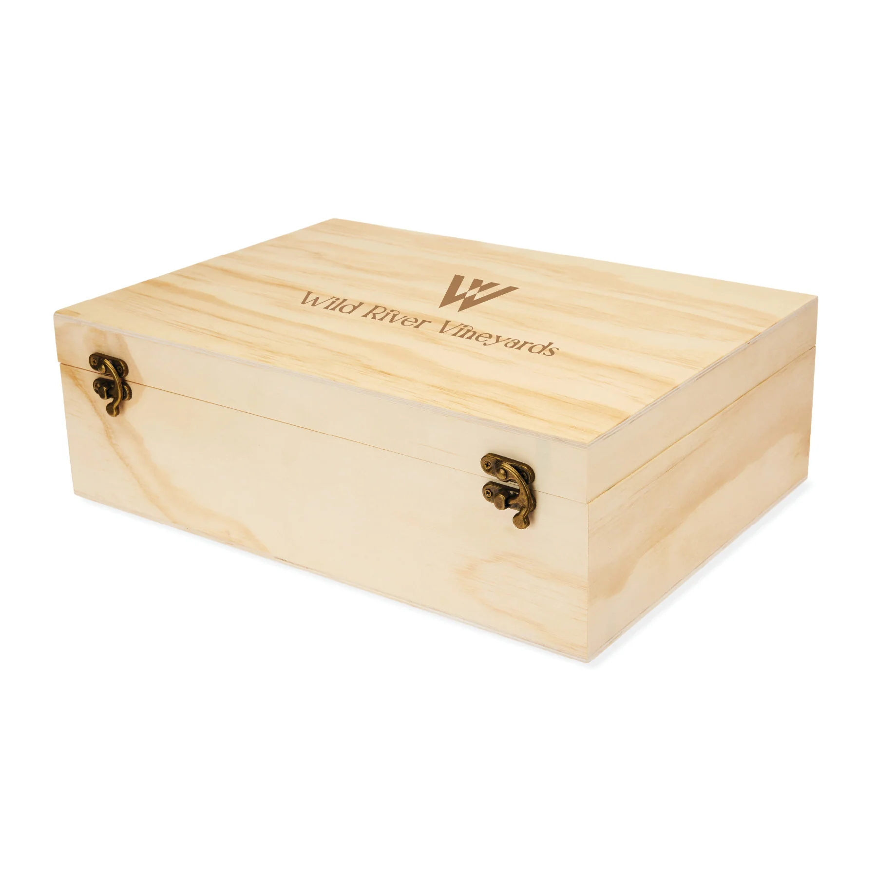 Single Bottle Wooden Wine Box with Two Stemless Wine Glass Set - Image 4