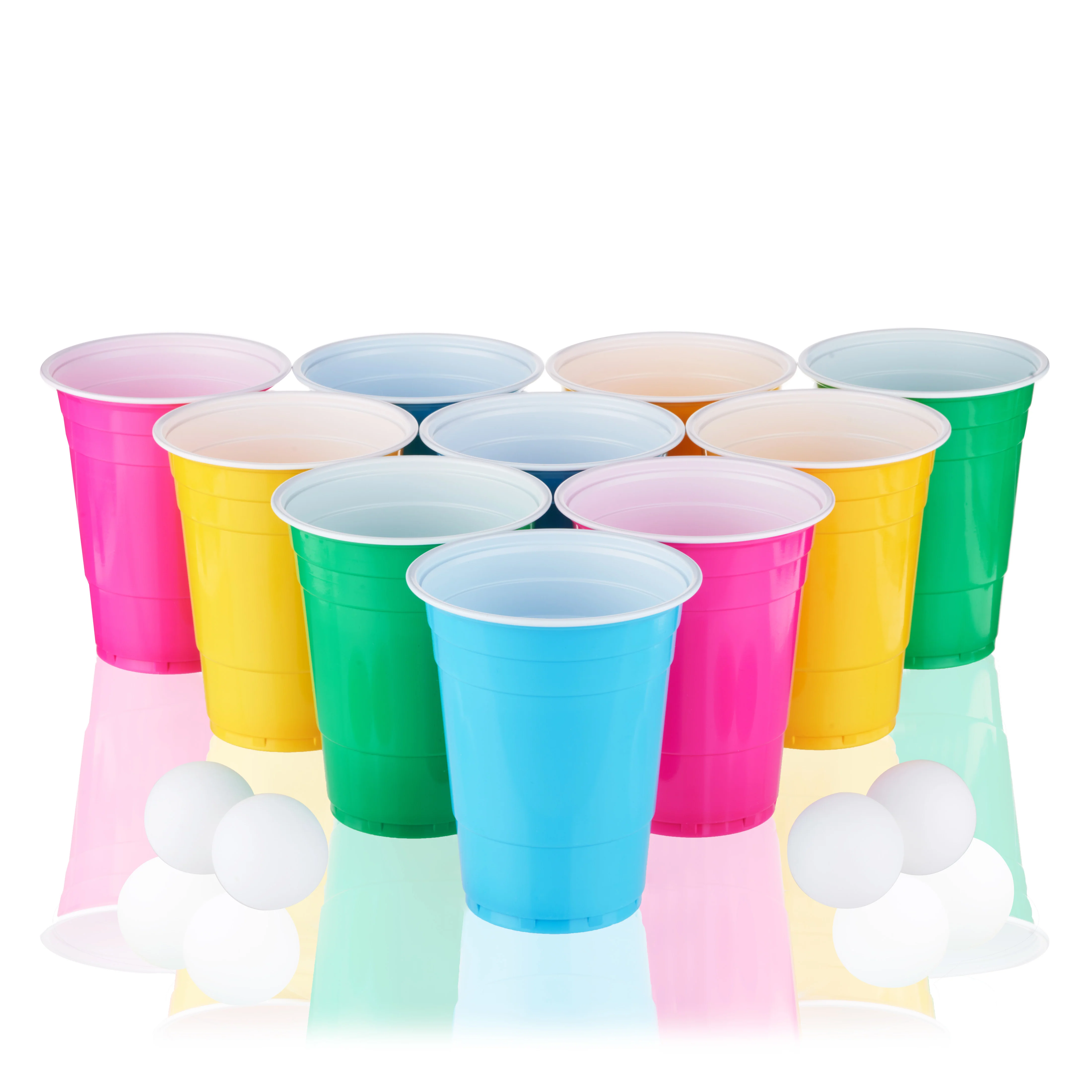 Party Beer Pong Kit in Assorted Neon Colors - Image 3