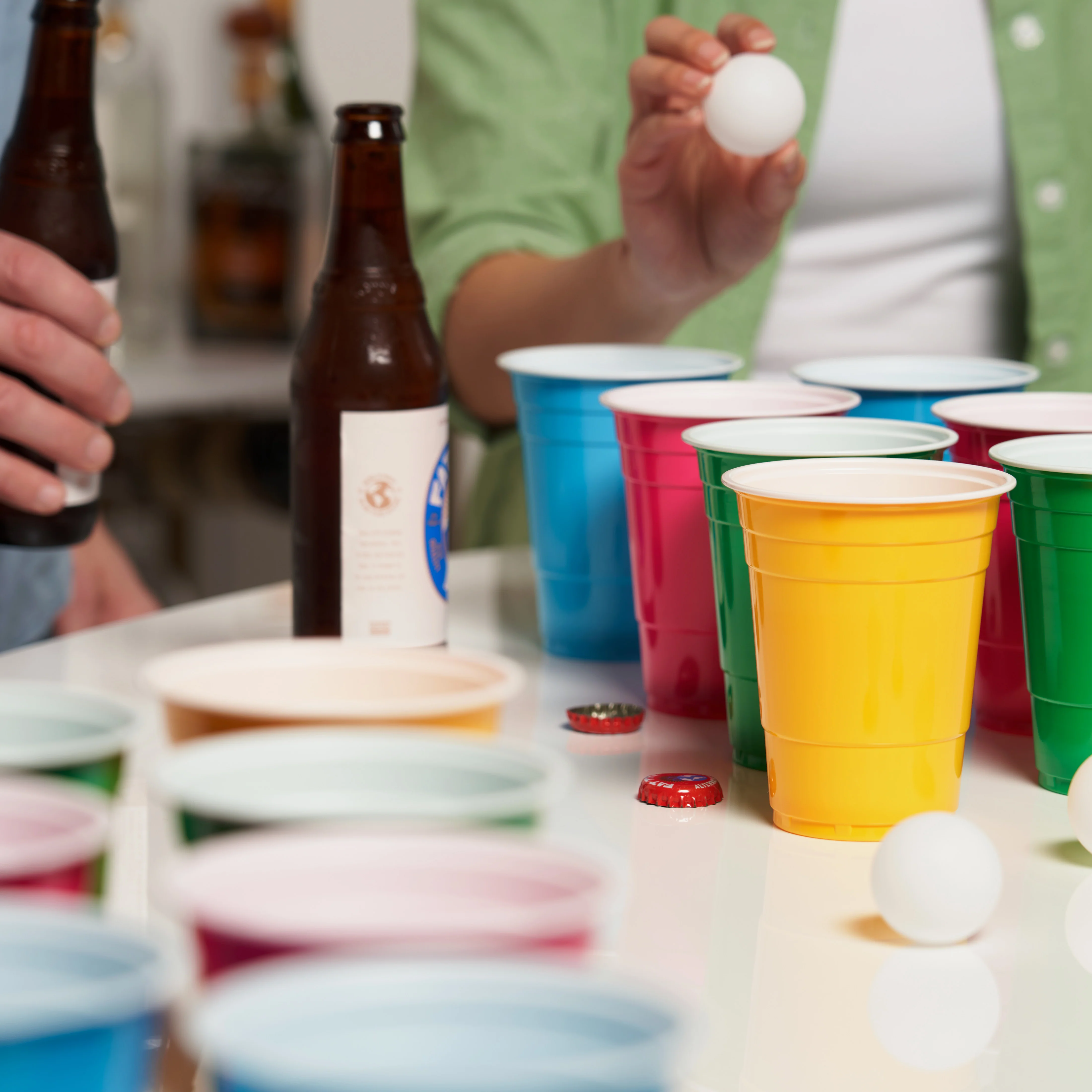 Party Beer Pong Kit in Assorted Neon Colors - Image 4