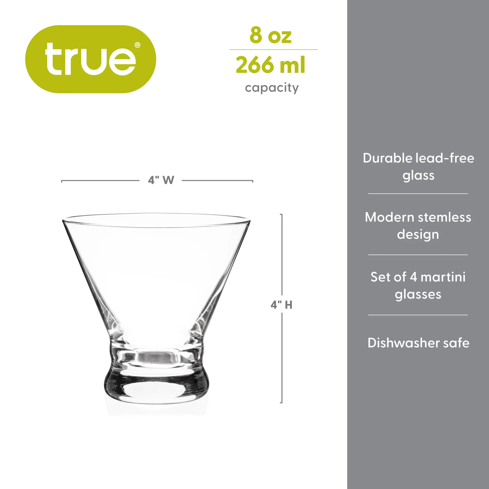 Stemless Martini Glasses, Set of 4 - Image 8