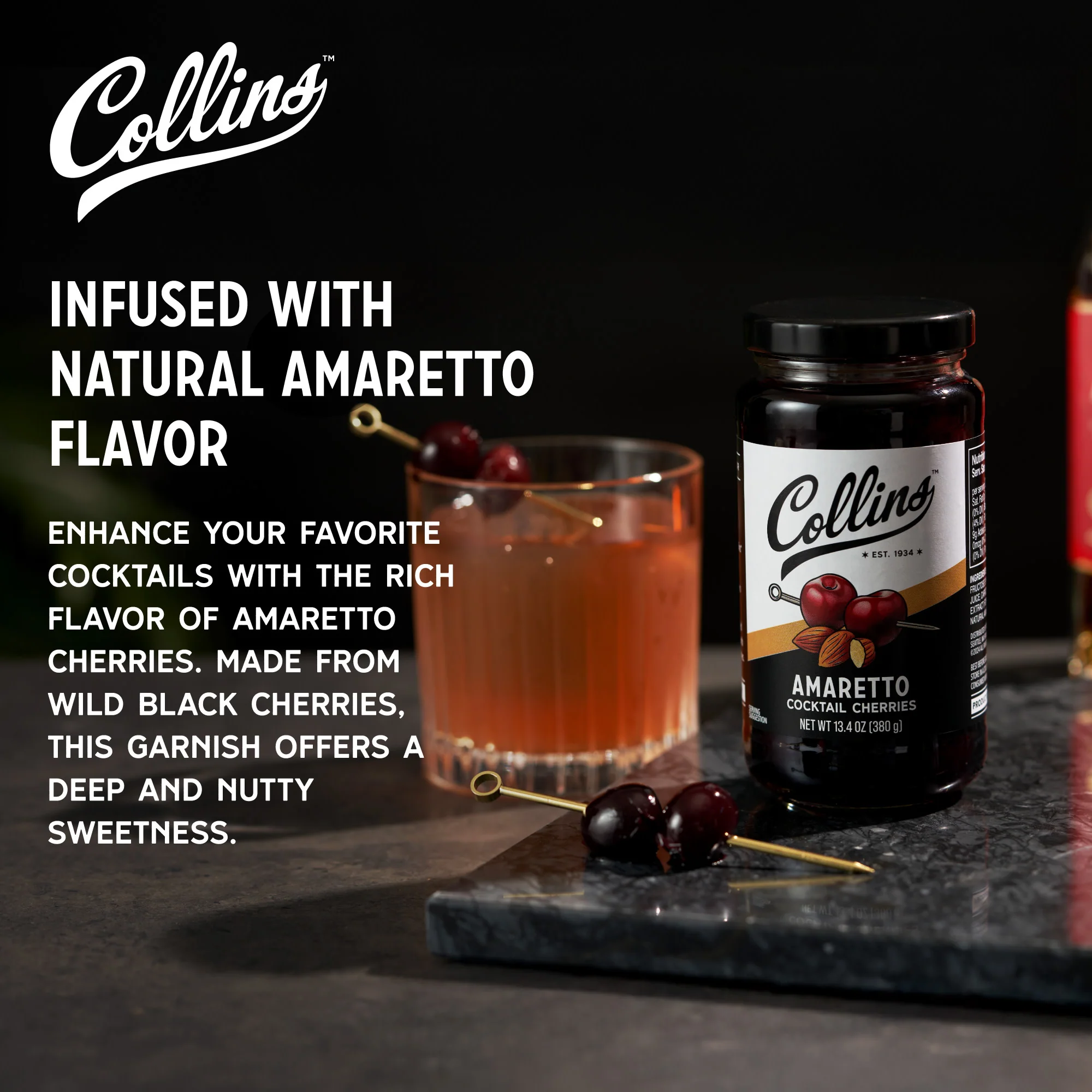 Stemless Amaretto Cherries, 13.4 oz - Image 5