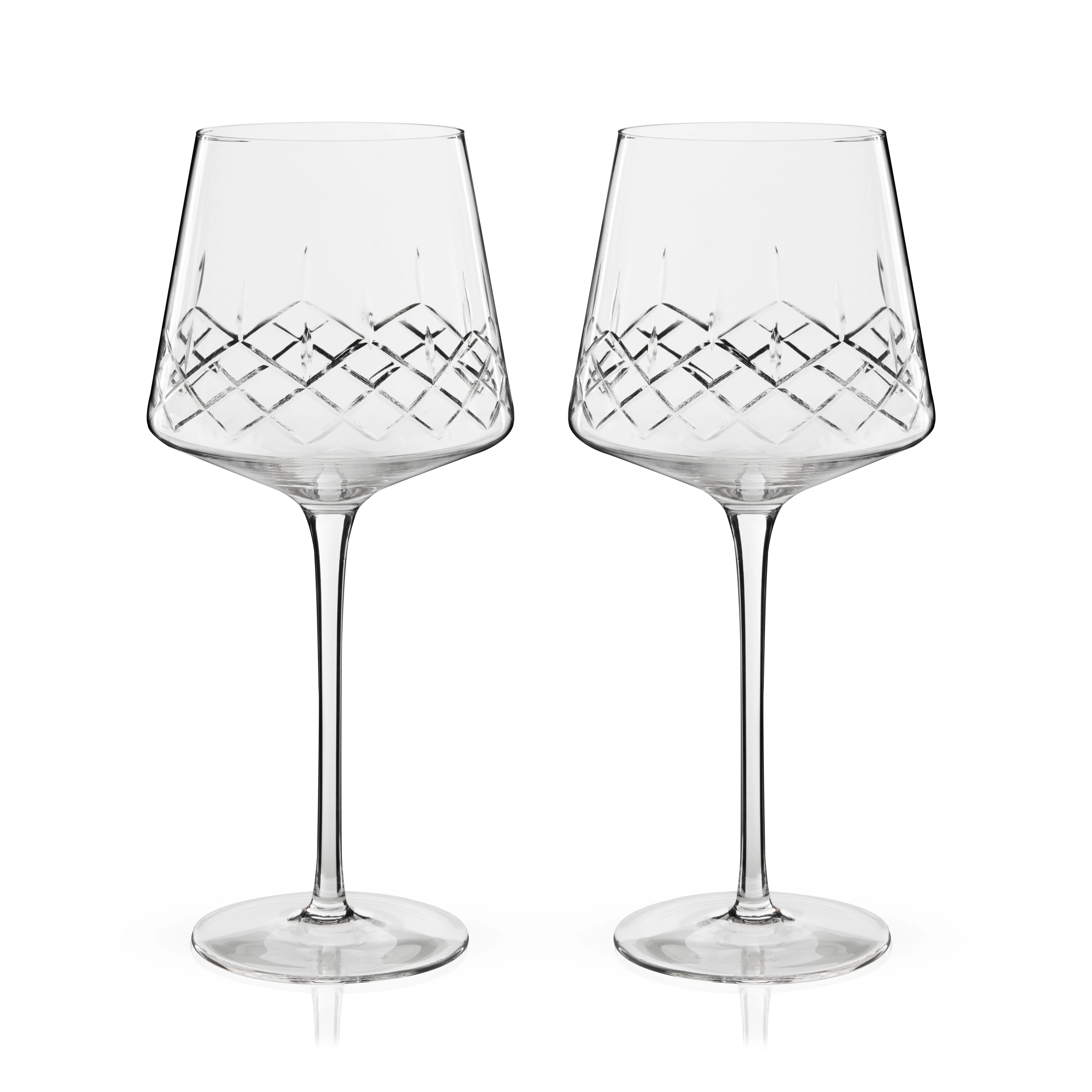 Admiral Crystal Burgundy Wine Glasses, Set of 2 - Image 3