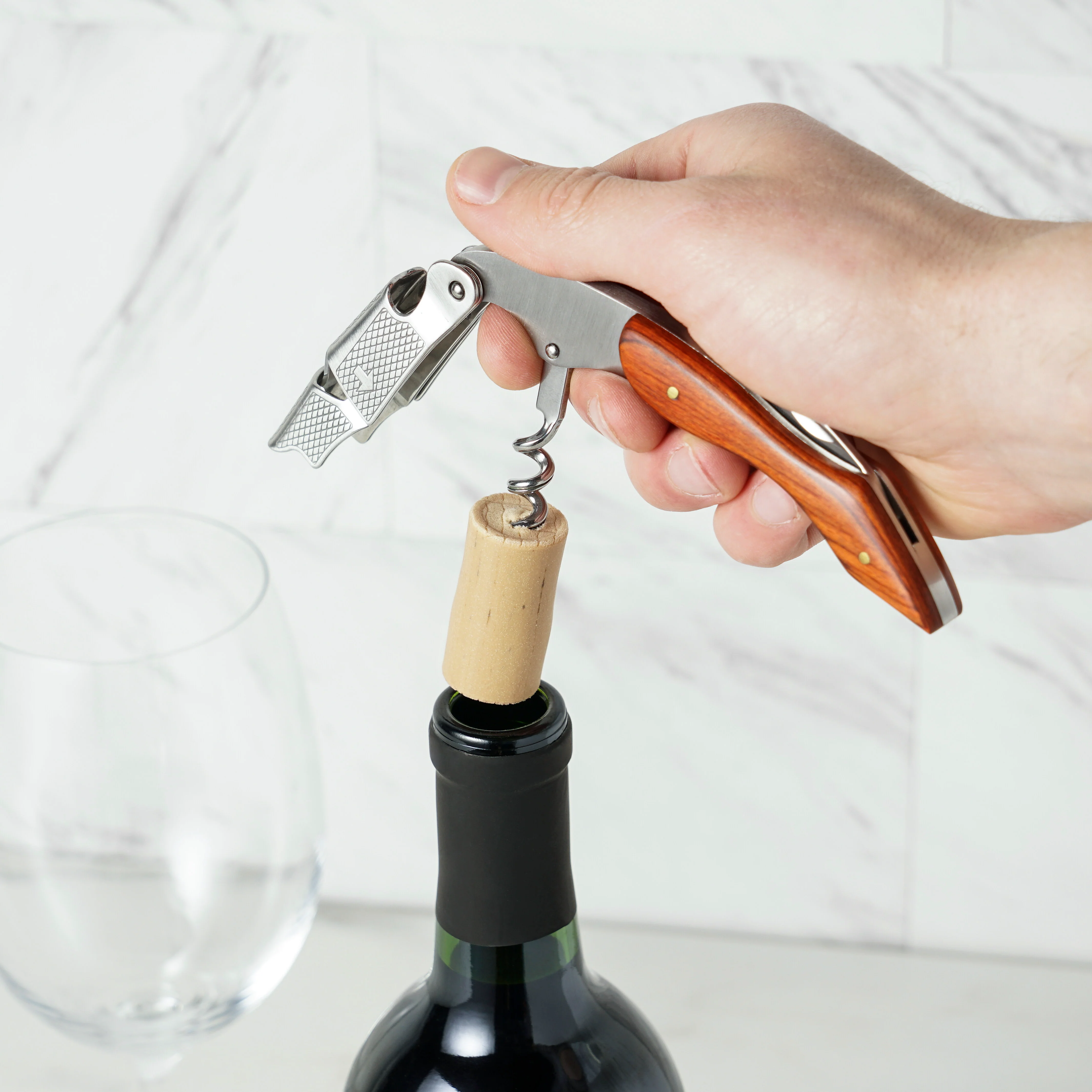 Sommelier Professional Corkscrew with Wood Handle - Image 6