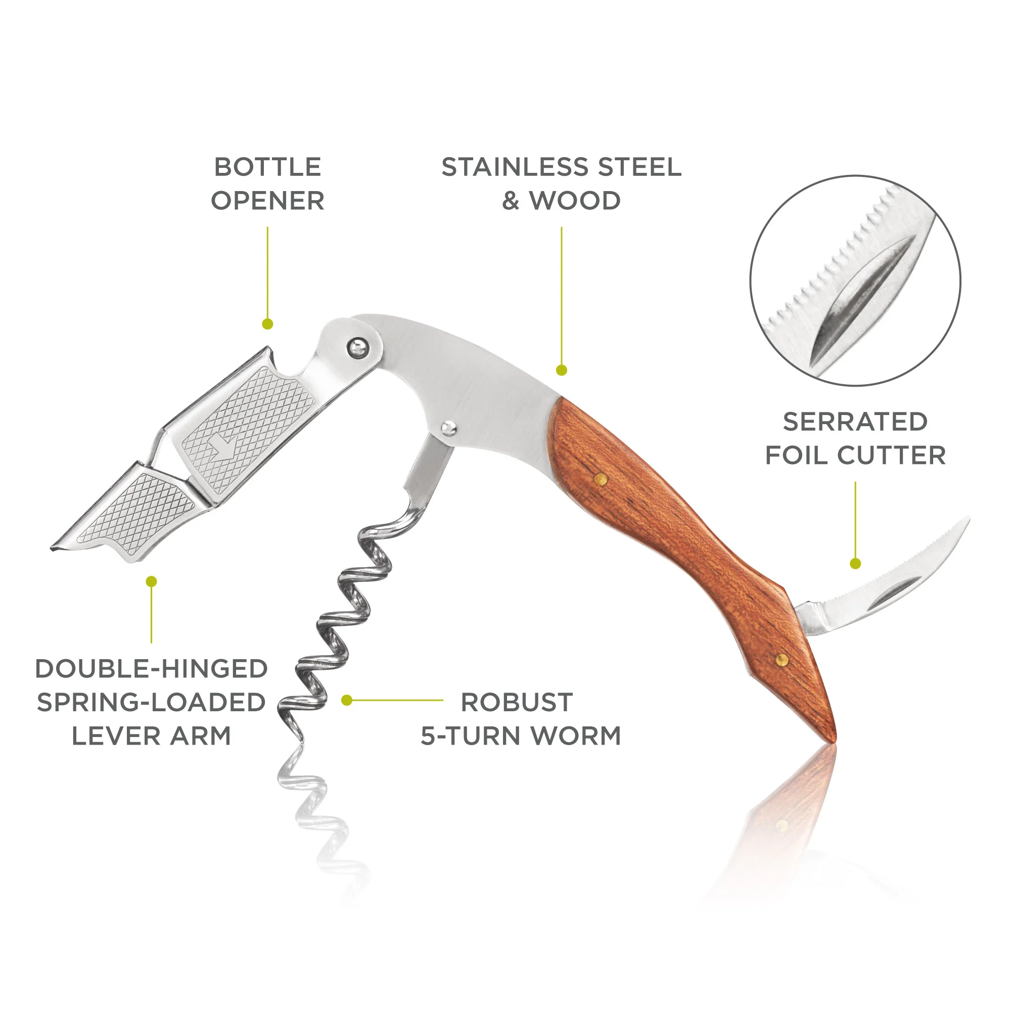 Sommelier Professional Corkscrew with Wood Handle - Image 7