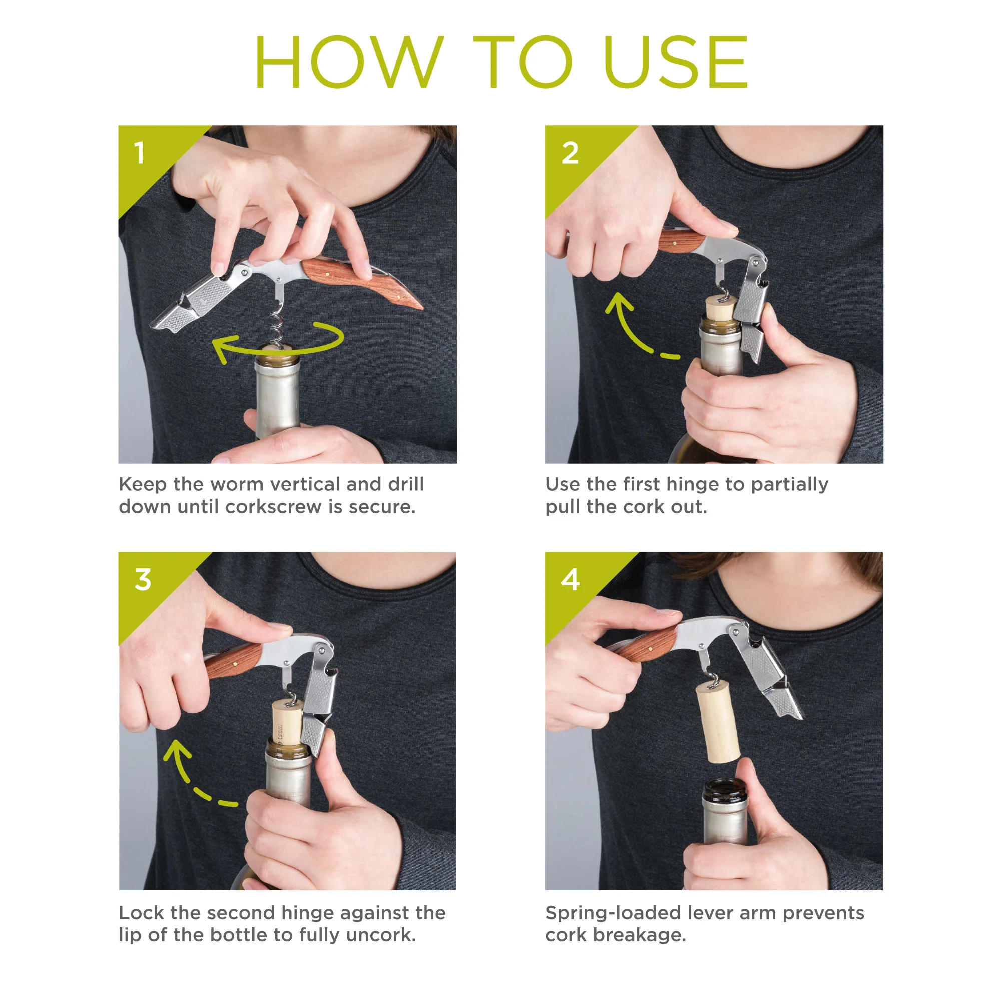 Sommelier Professional Corkscrew with Wood Handle - Image 8