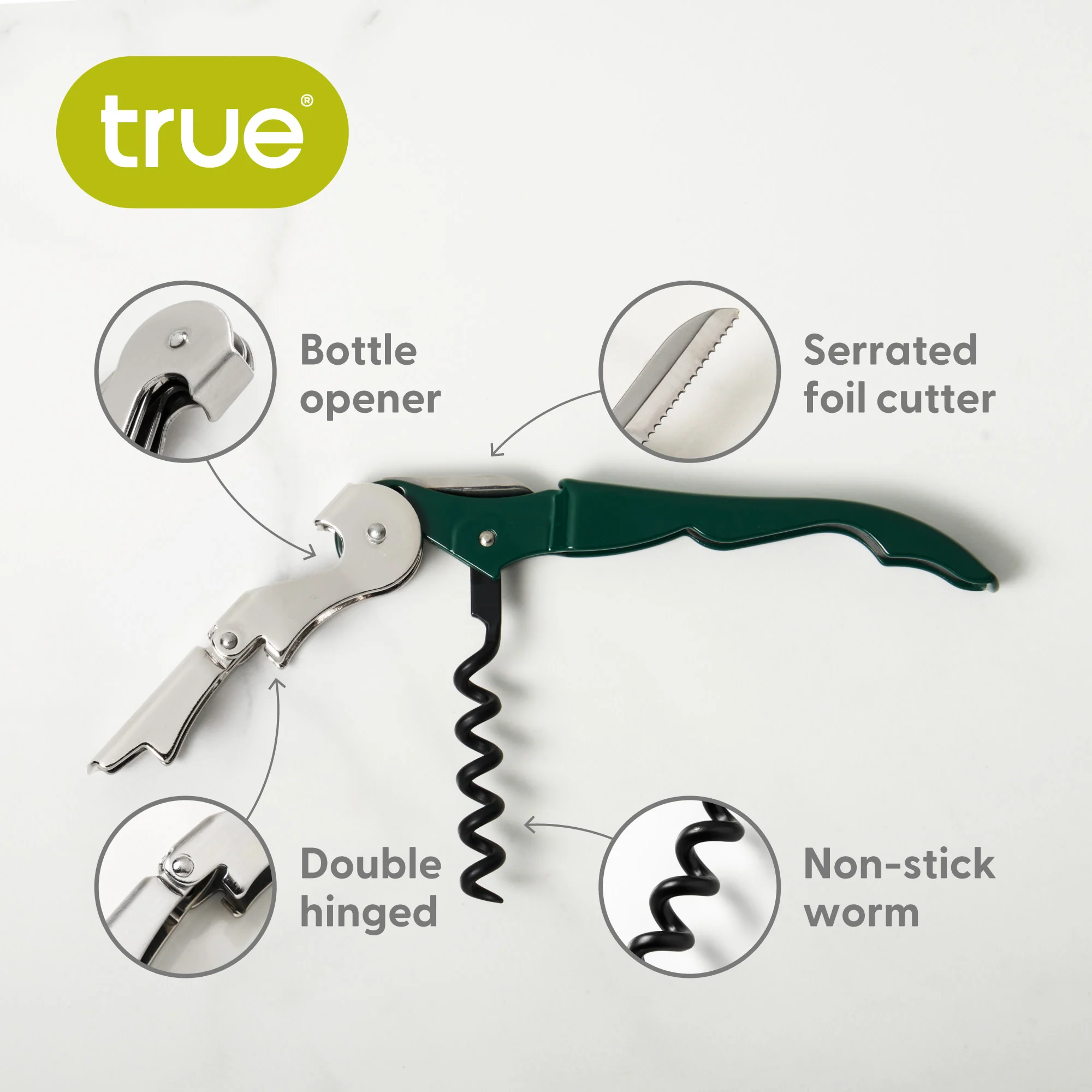 Truetap Waiter's Corkscrew in Green, Bulk - Image 4
