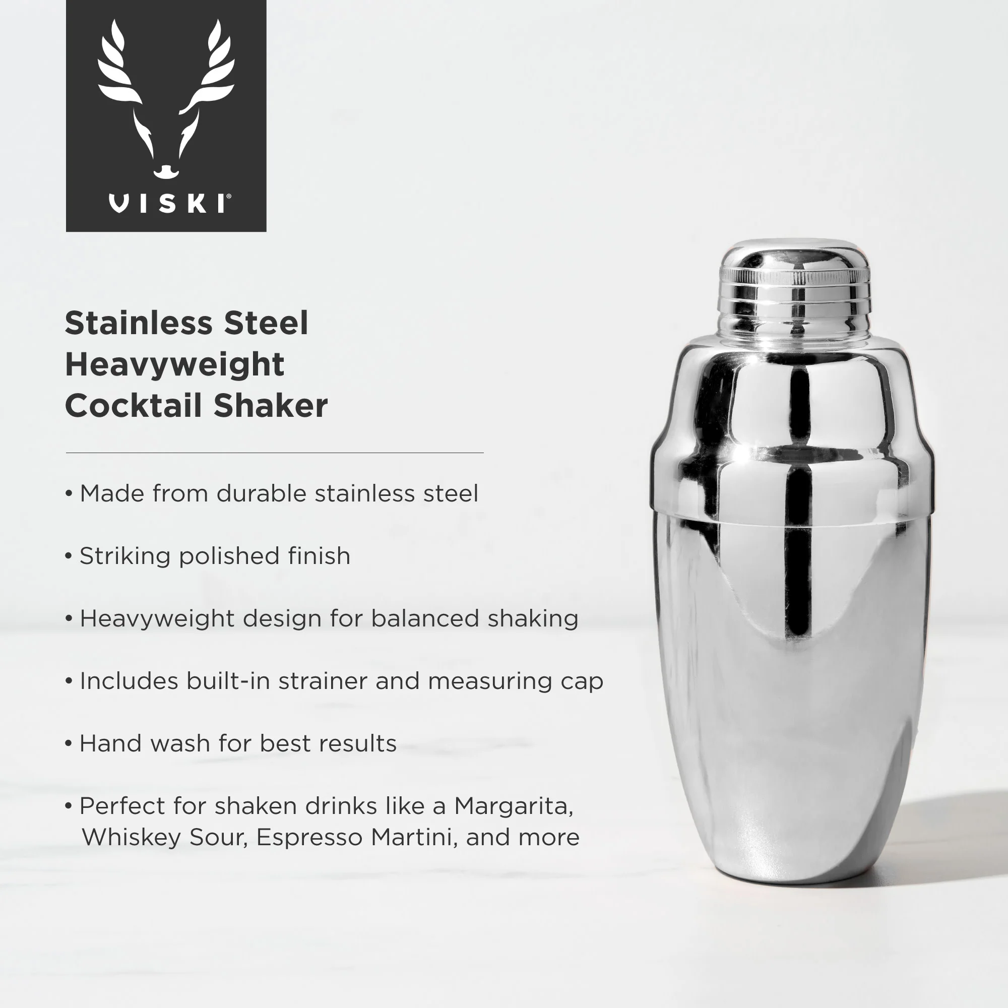 Harrison Heavyweight Cocktail Shaker in Stainless Steel - Image 7