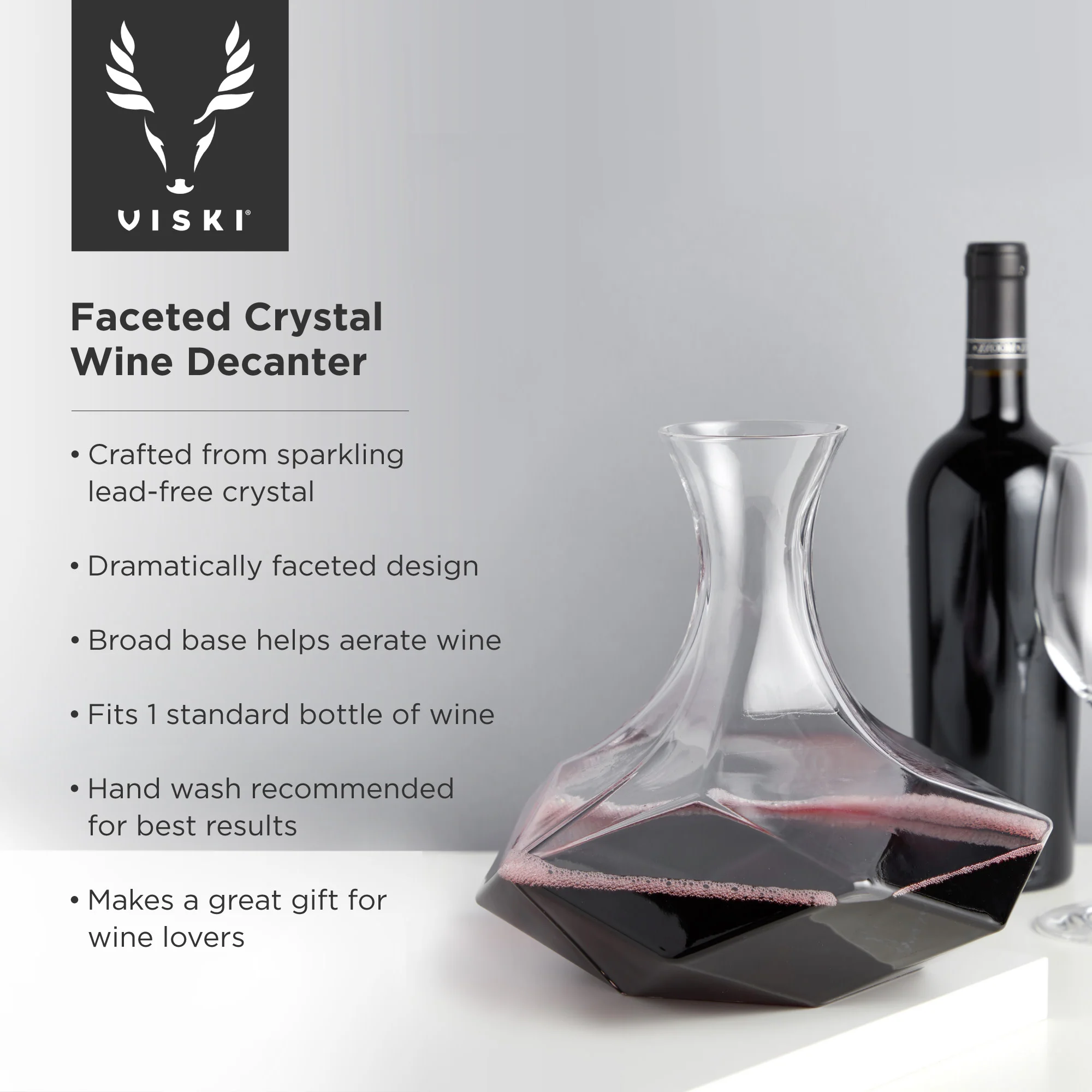 Seneca Crystal Faceted Wine Decanter - Image 7