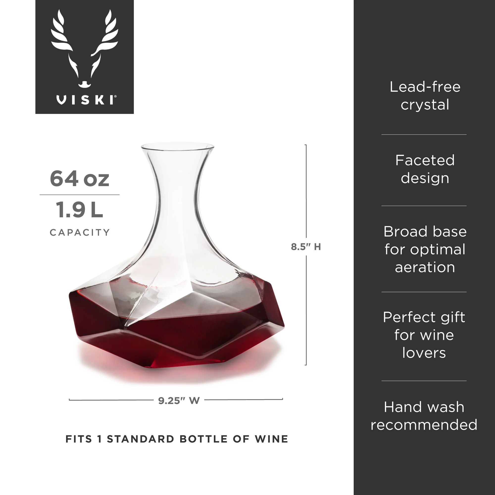 Seneca Crystal Faceted Wine Decanter - Image 8