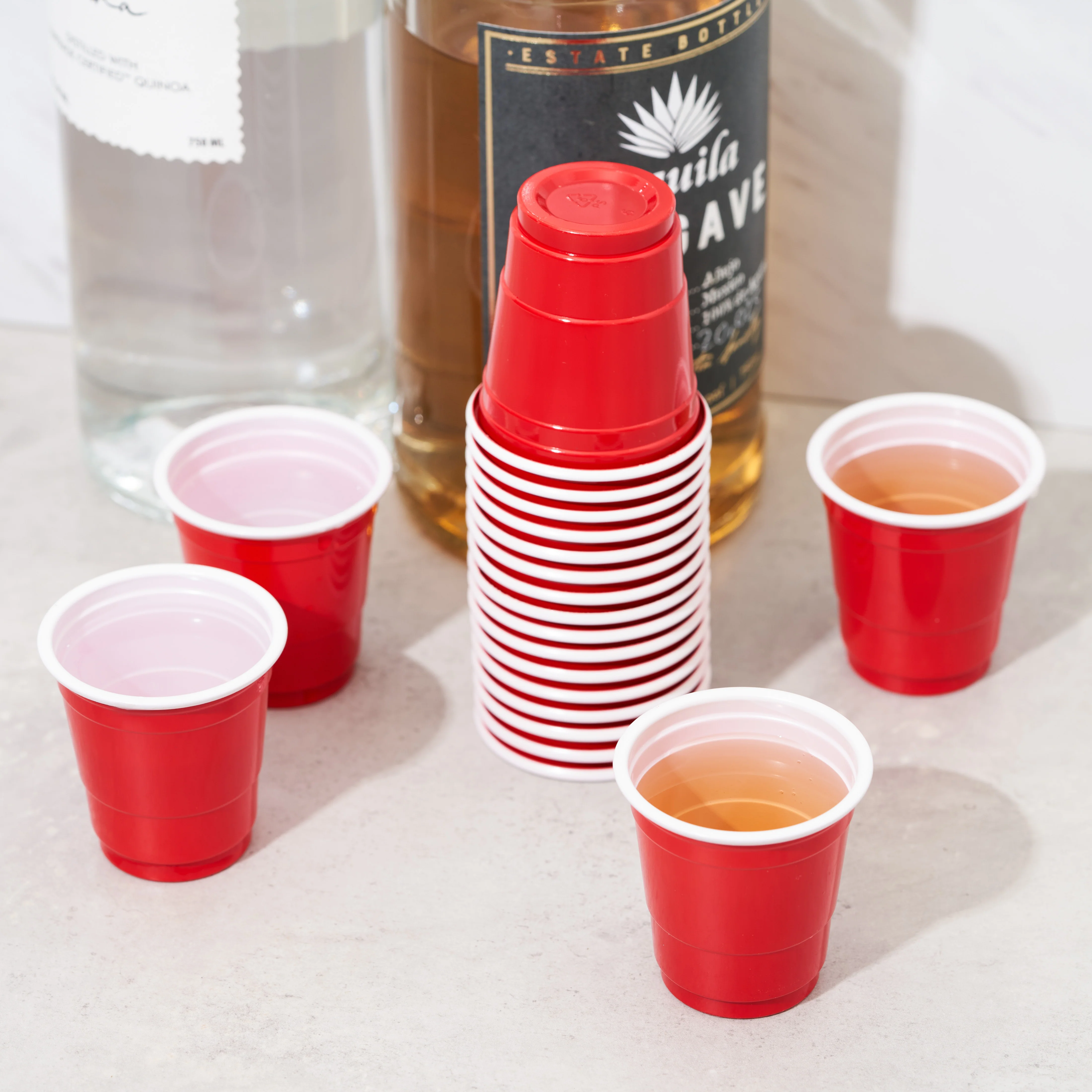 Party 1.5 oz Plastic Shot Glasses in Red, Set of 20 - Image 4