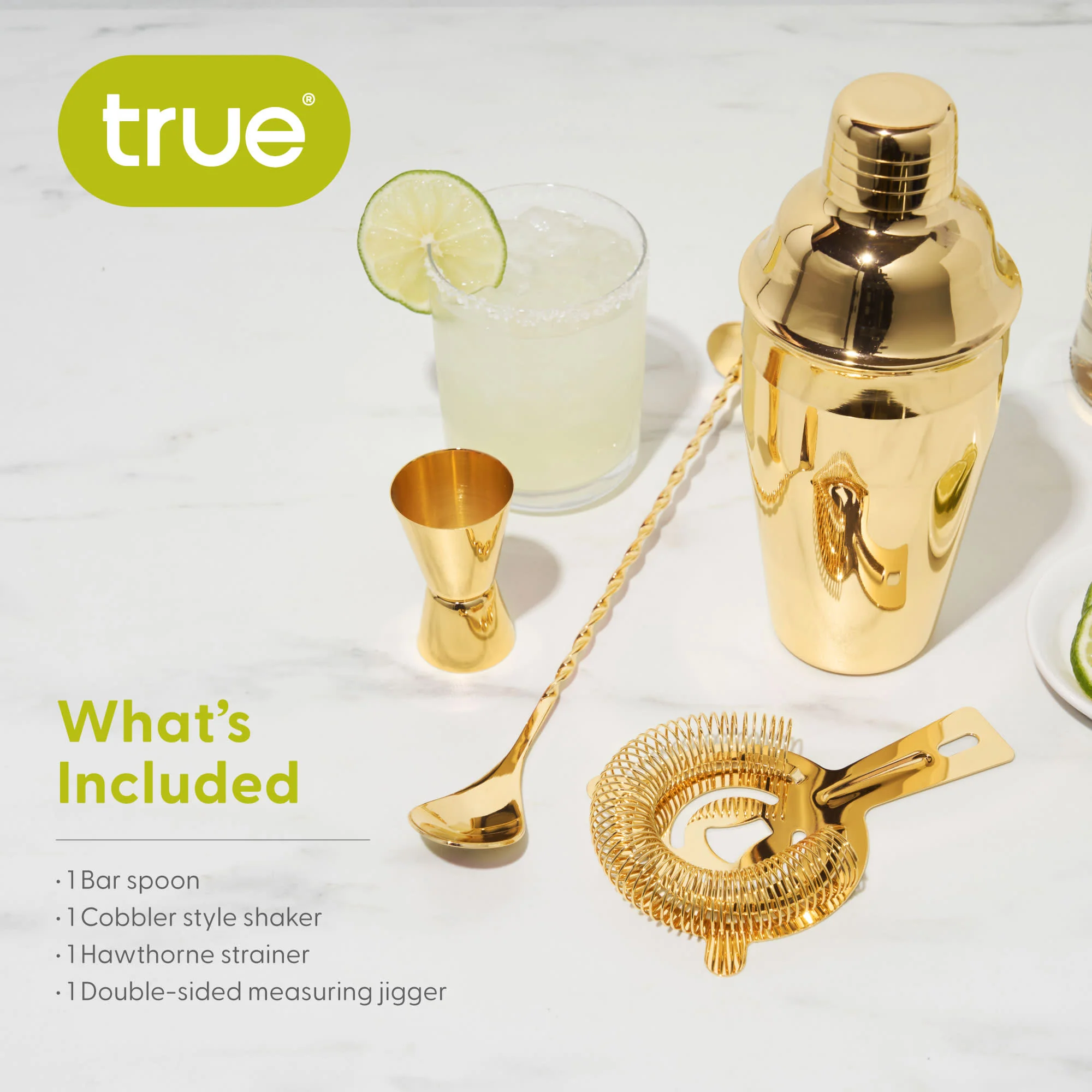 4-Piece Mixologist Barware Set in Gold - Image 8
