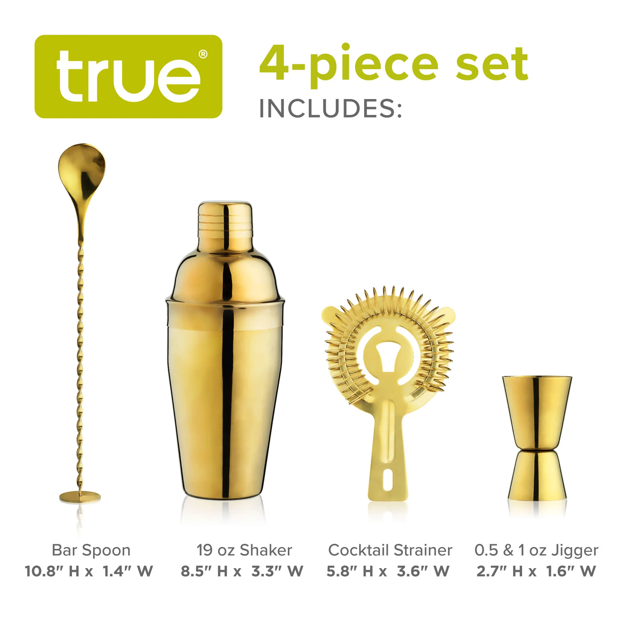 4-Piece Mixologist Barware Set in Gold - Image 9