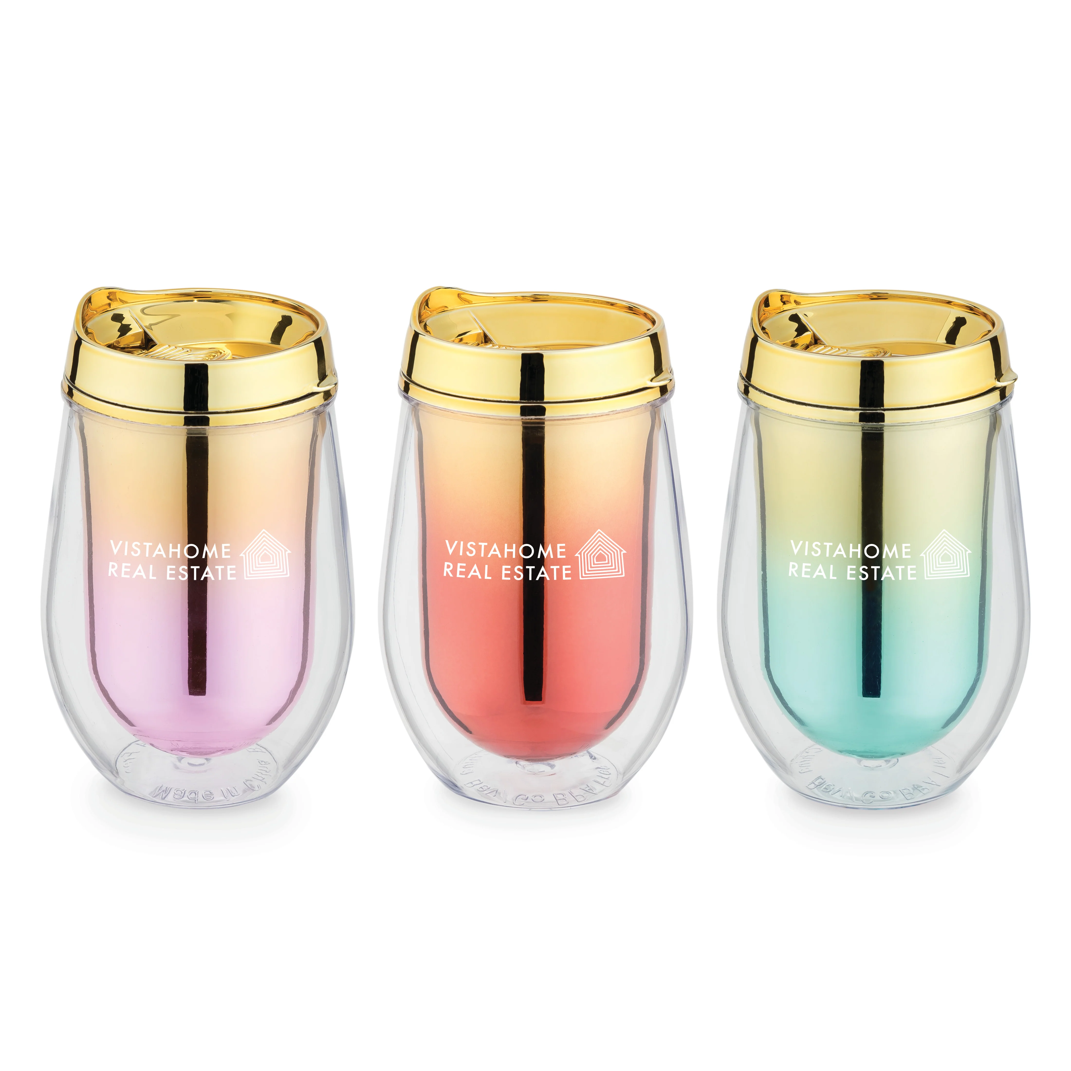 Metallic Ombre Stemless Wine Tumblers in Assorted Colors - Image 3