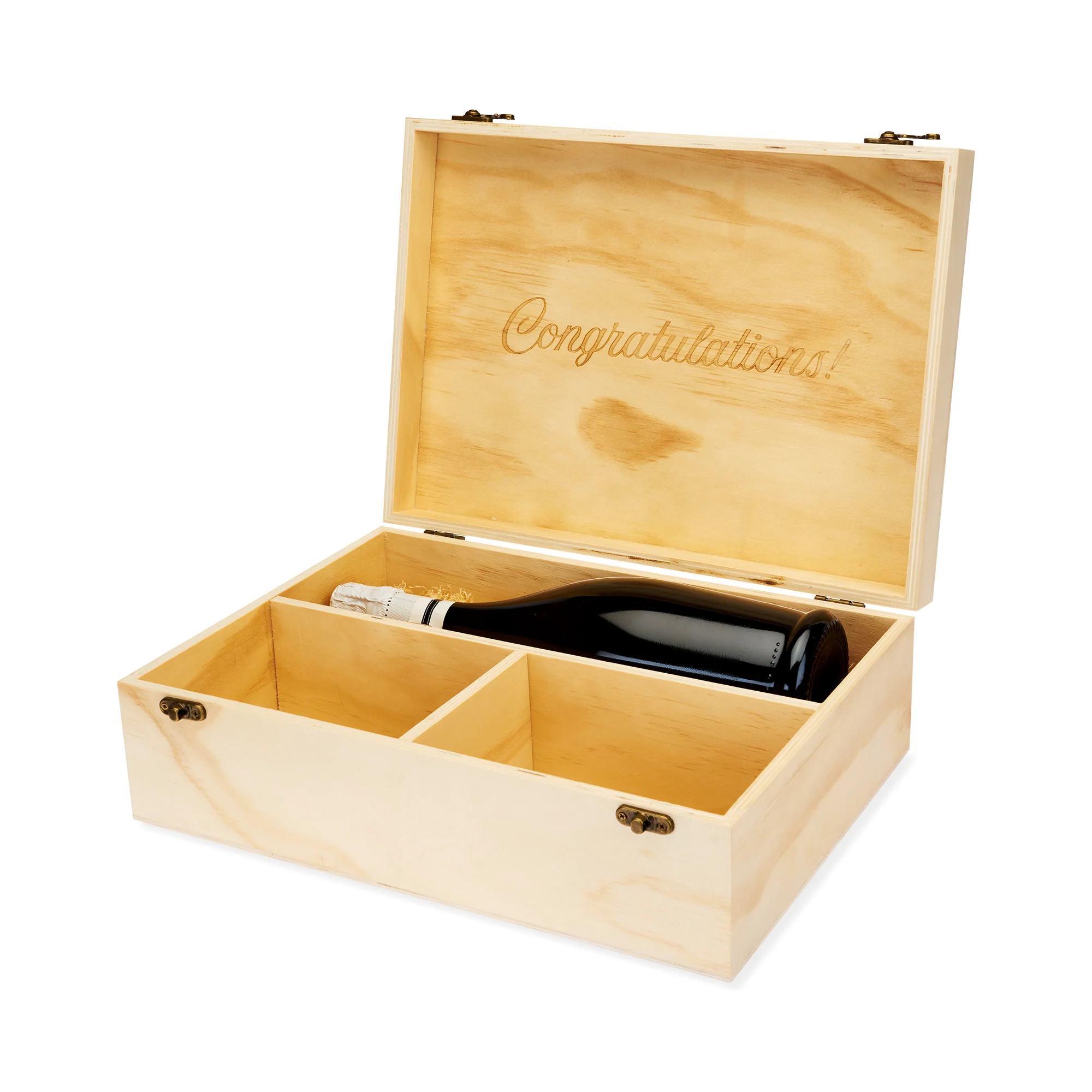 Celebrate Wood Champagne Box & Flutes Set - Image 3
