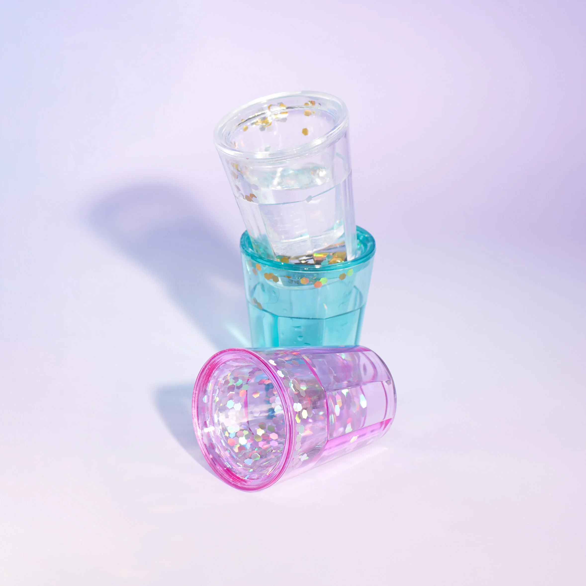 Mermaid Sparkle Glitter 1.5 oz Shot Glasses in Assorted Colors, Set of 3 - Image 5