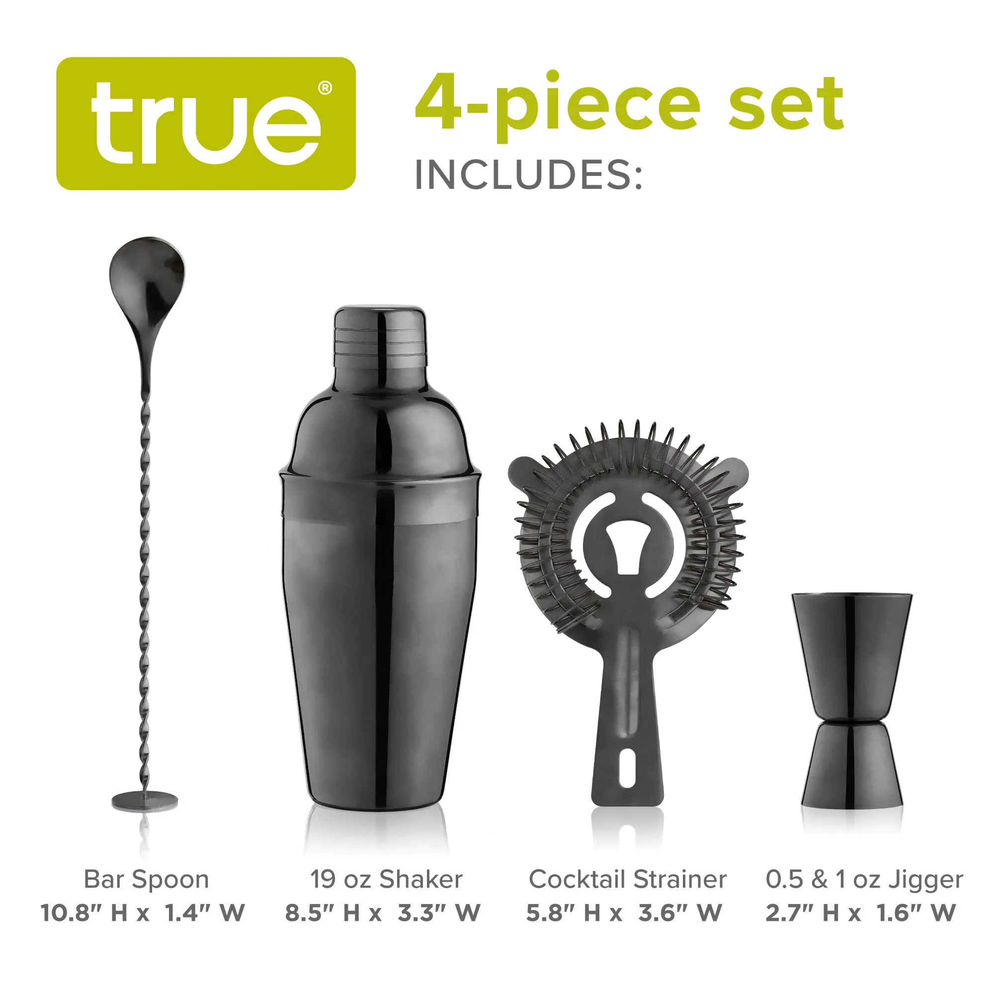 4-Piece Mixologist Barware Set in Gunmetal - Image 9