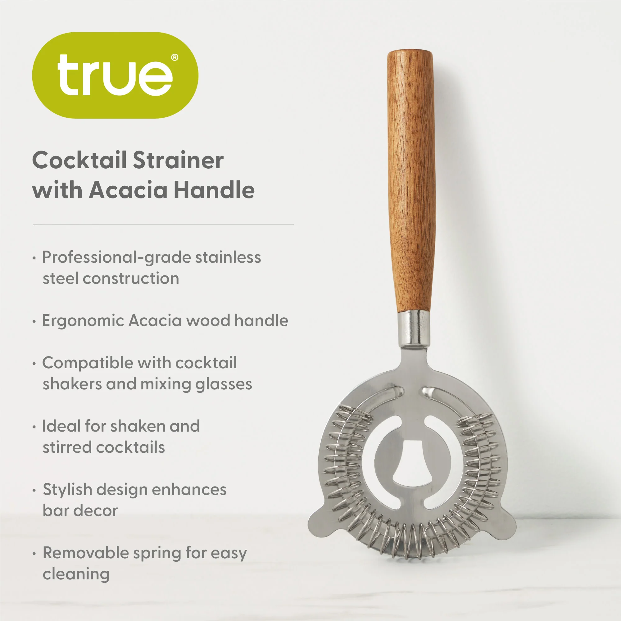 Cocktail Strainer with Acacia Wood Handle - Image 7
