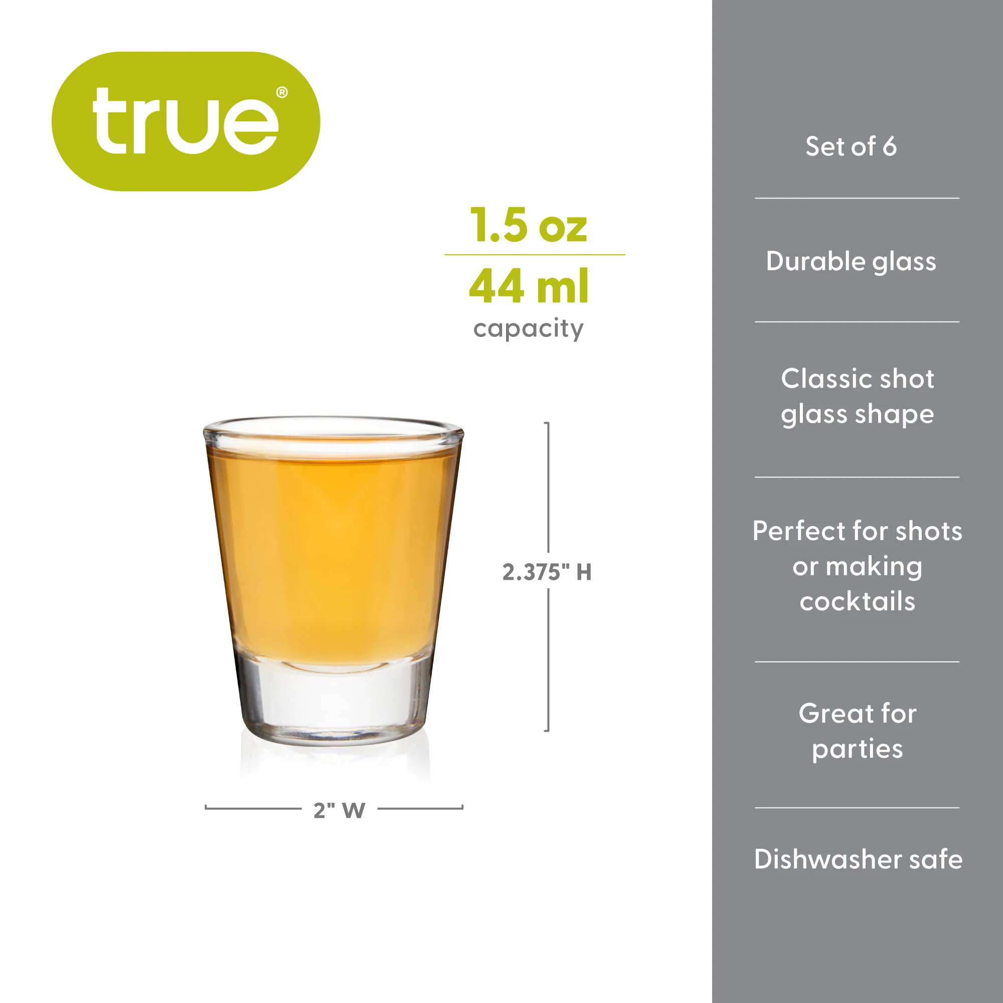 Shooter 1.5 oz Shot Glasses, Set of 6 - Image 8